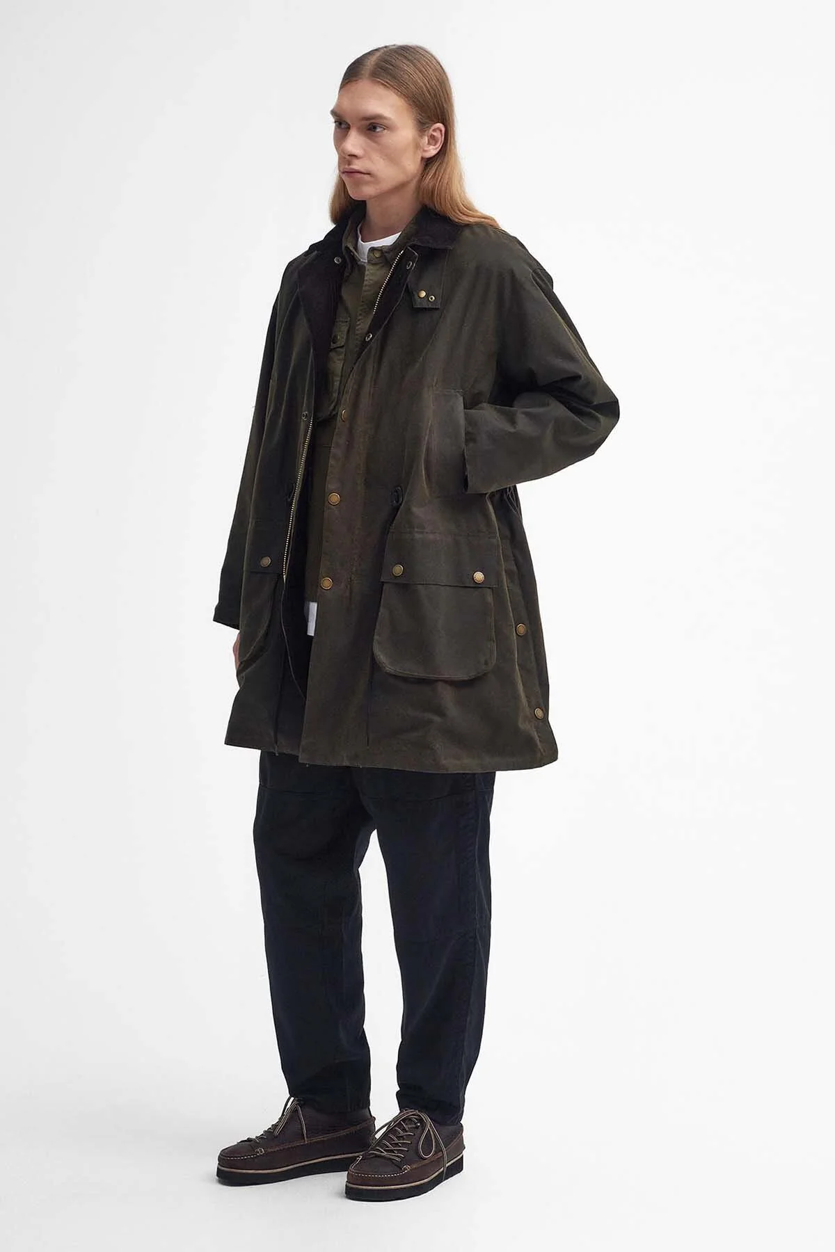Bedale Waxed Trench Coat - OLIVE