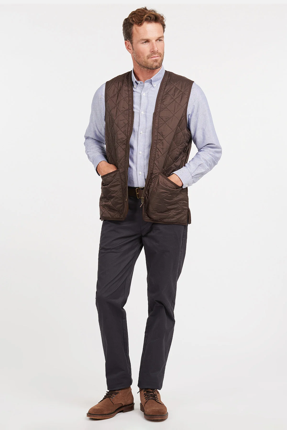 Polarquilt Waistcoat/Zip-In Liner - DARK BROWN