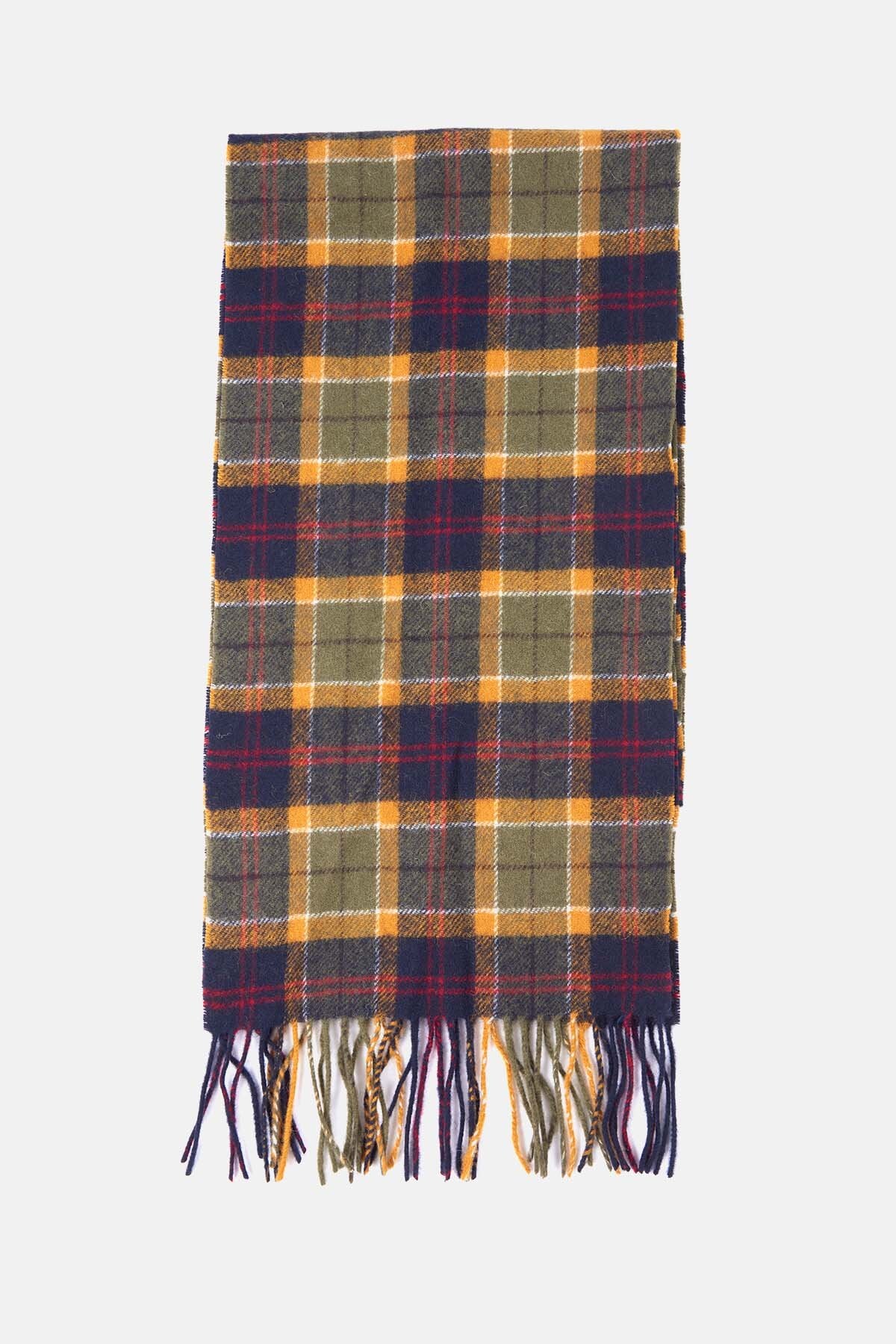Tartan Lambswool Scarf - GREEN/NAVY/RED