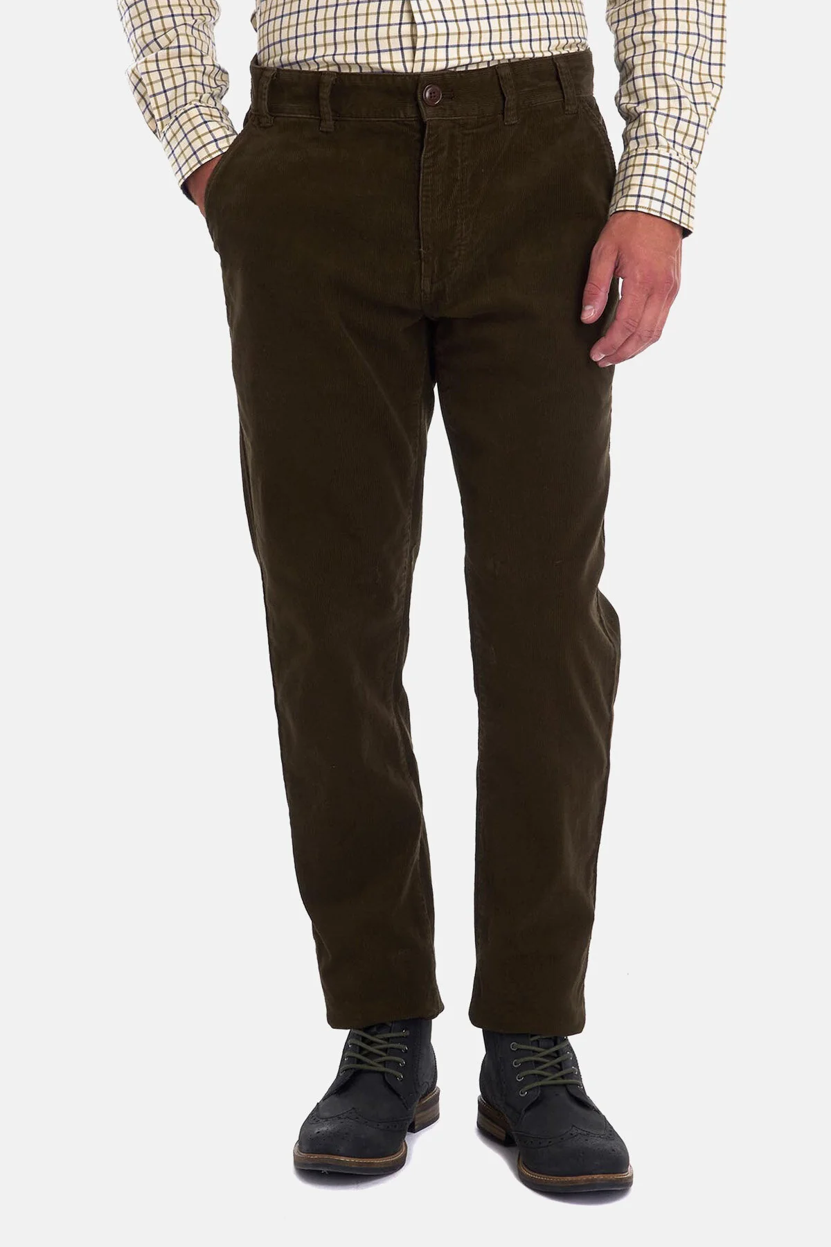 Neuston Stretch Cord Trouser - DK OLIVE