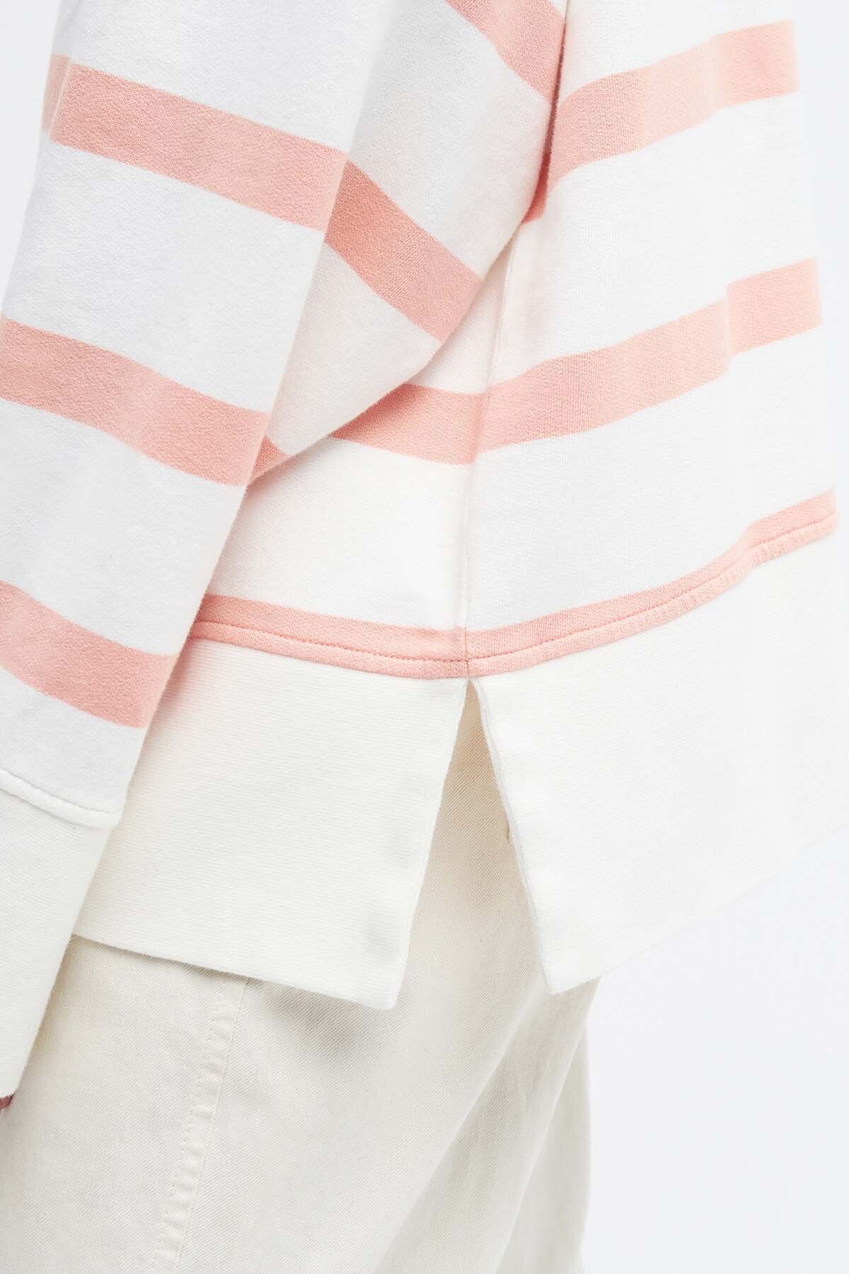 Longfield Striped Sweatshirt - CLOUD/SOFT APRICOT