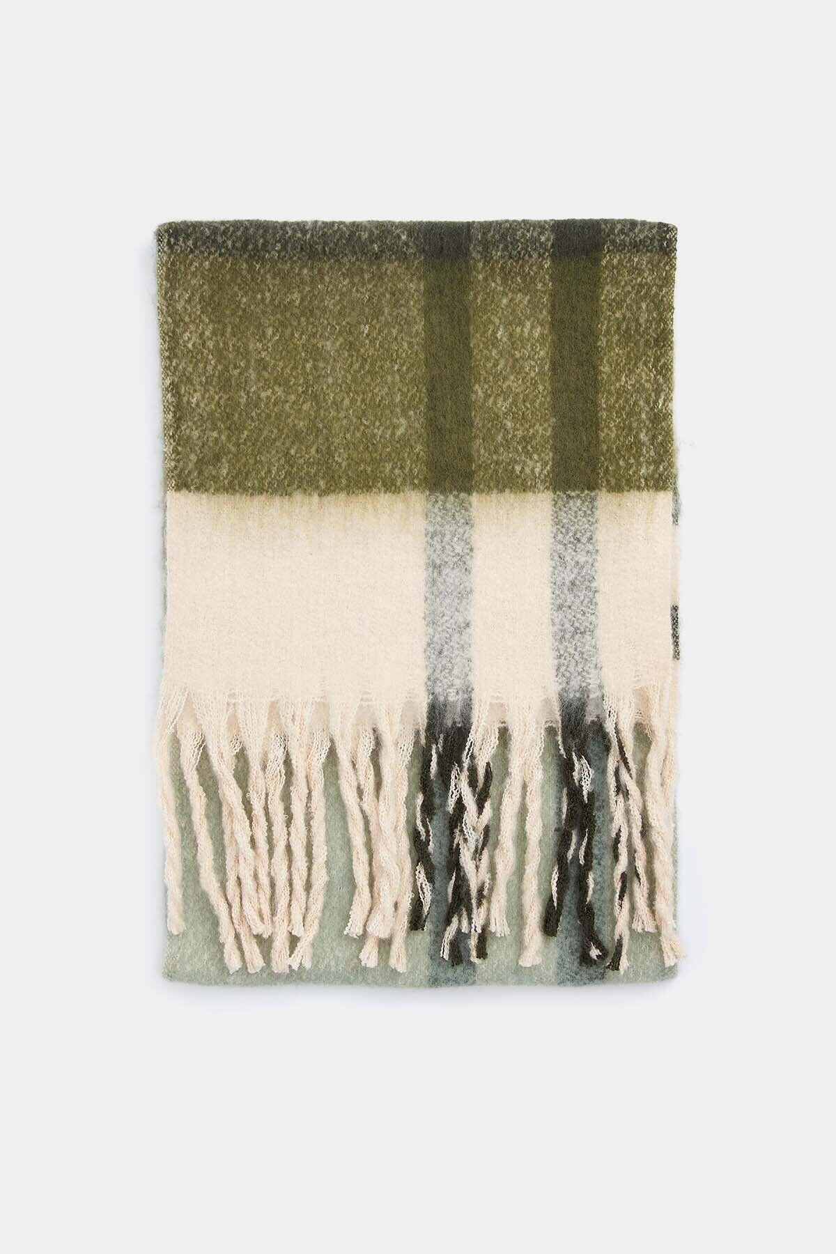 Isla Tartan Boucle Scarf - SOFT MINT