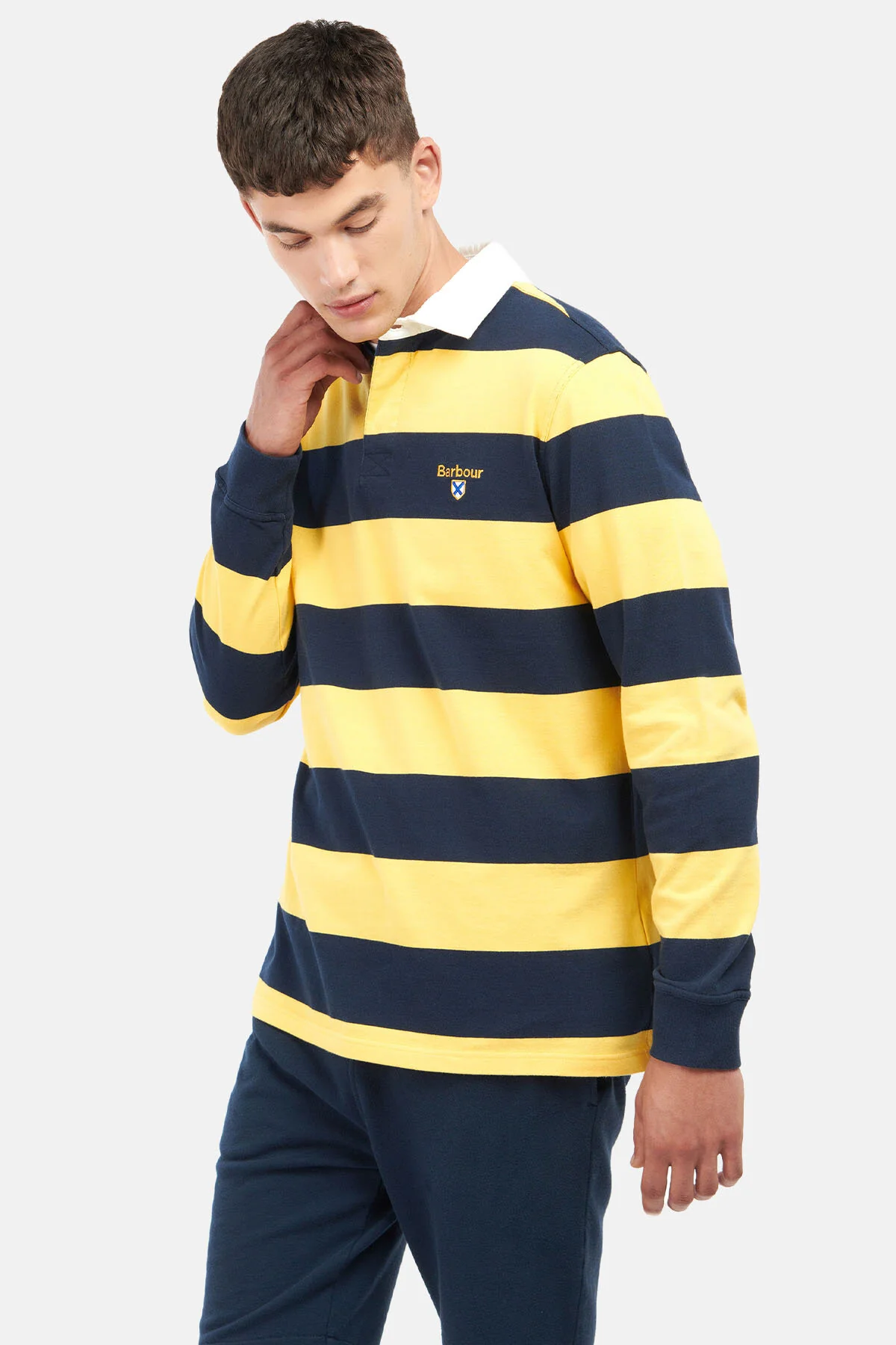 Hollywell Striped Rugby Shirt - NAVY
