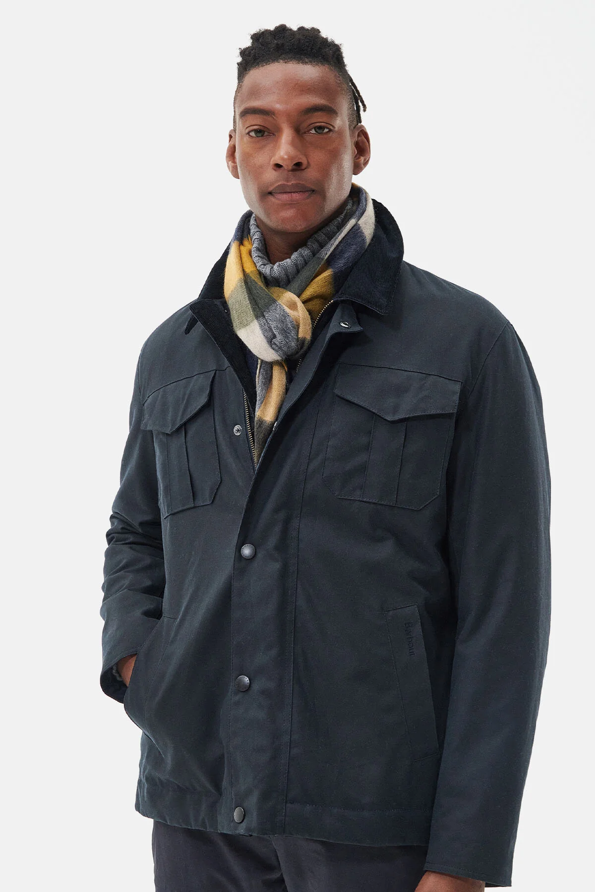 Large Tattersall Scarf - FOREST MIST