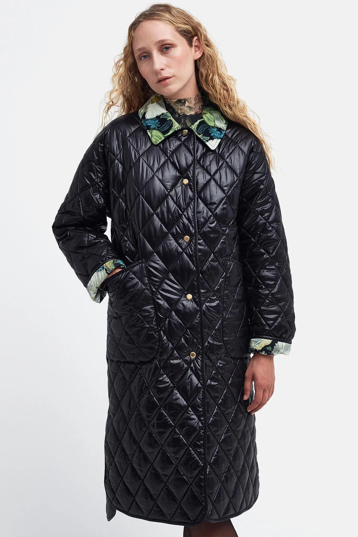 Laving Quilted Jacket - BLACK/PAPAVERA