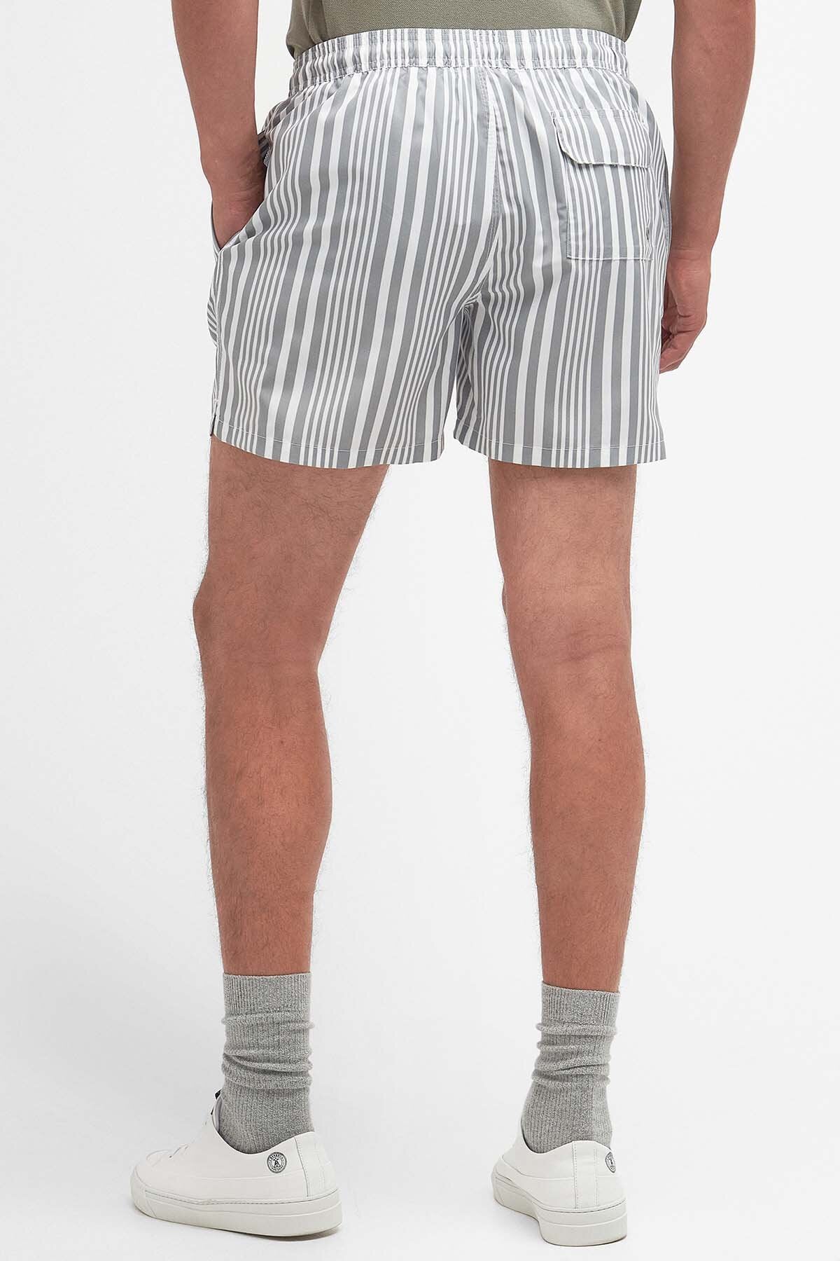 Decklam Striped Swim Shorts - FOREST FOG