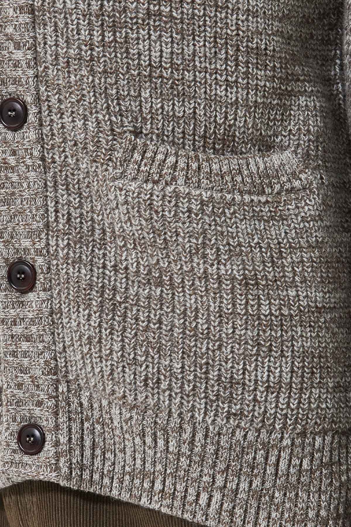Sid Knitted Cardigan - STONE MARL