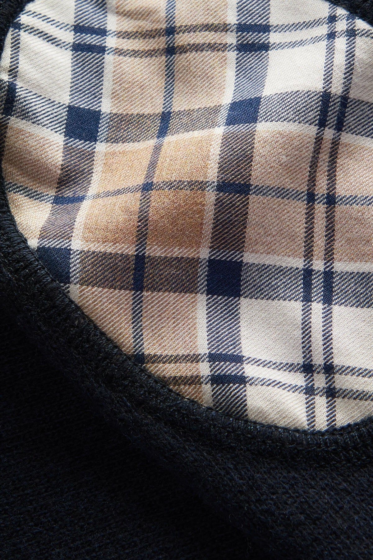 Roll Collar Sweater - BLACK HESSIAN TARTAN