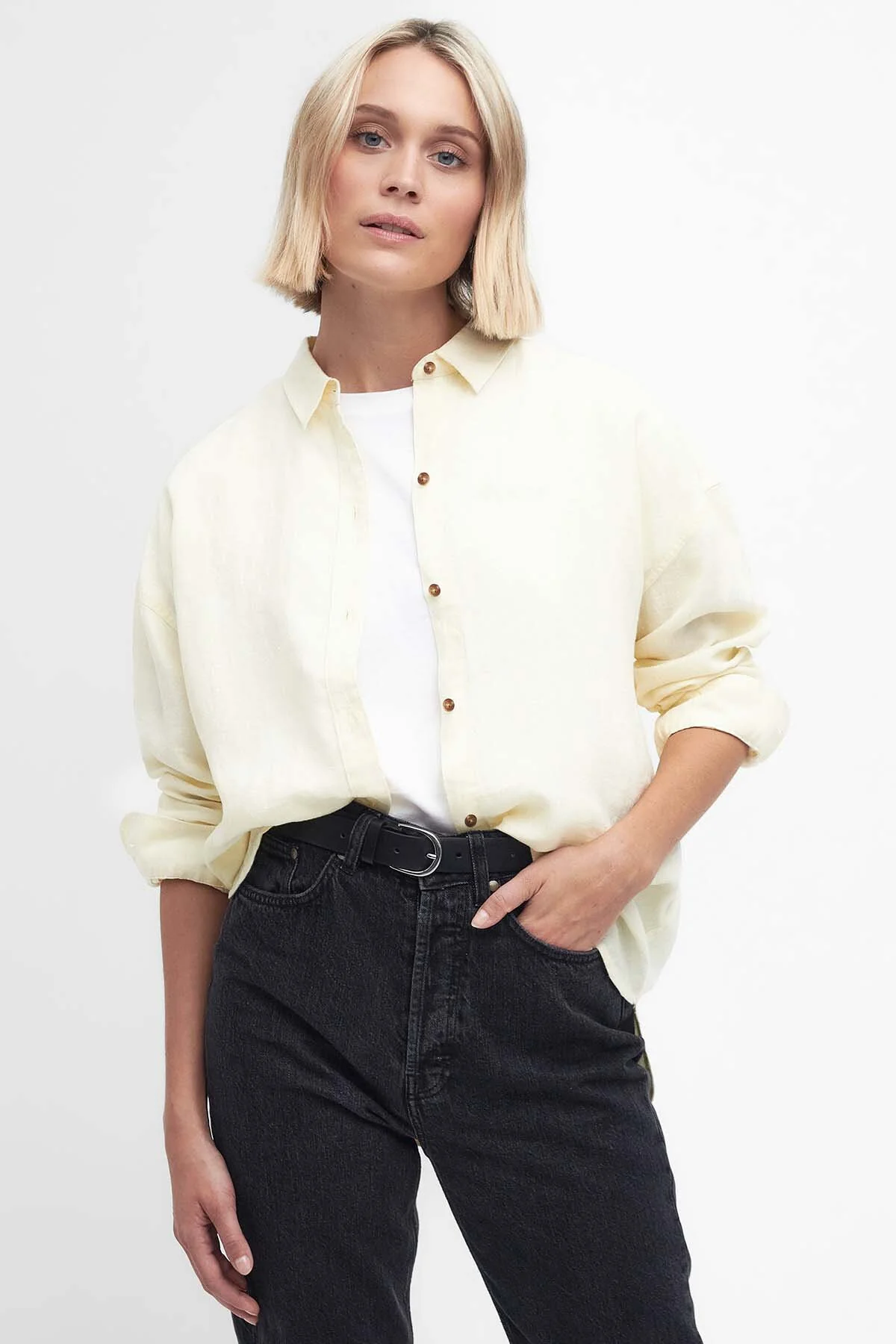 Hampton Relaxed Linen Shirt - LEMON SOUFFLE