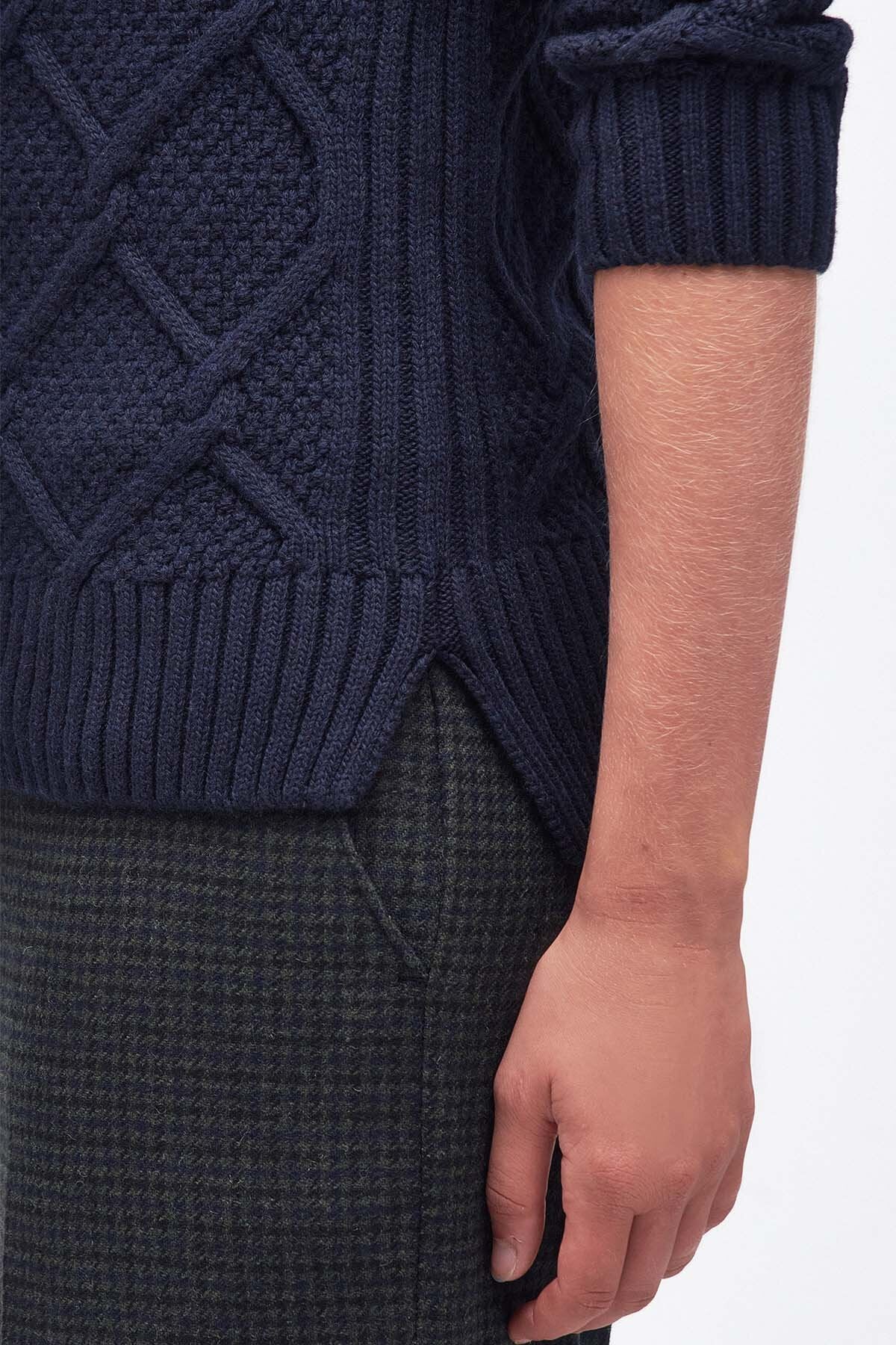 Burne Knit Sweatshirt - NAVY