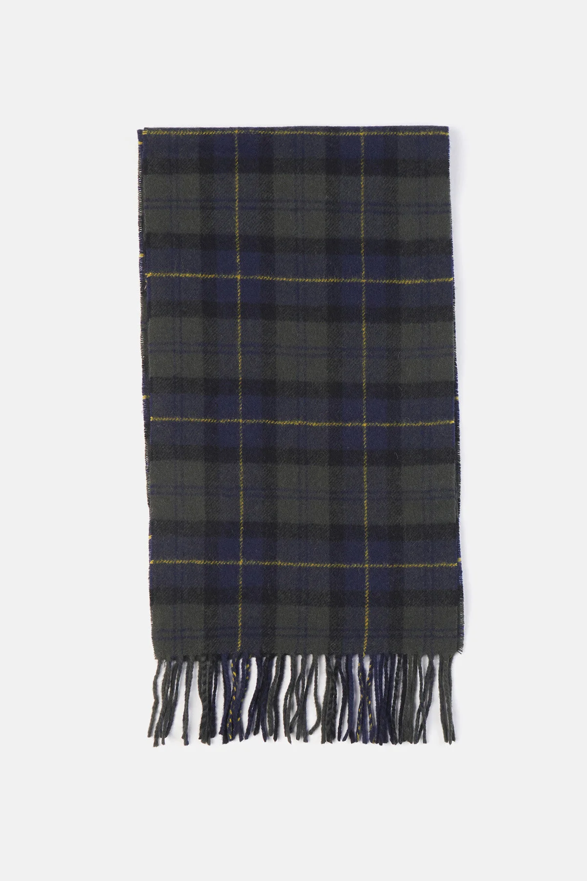 Tartan Lambswool Scarf - OLIVE NIGHT