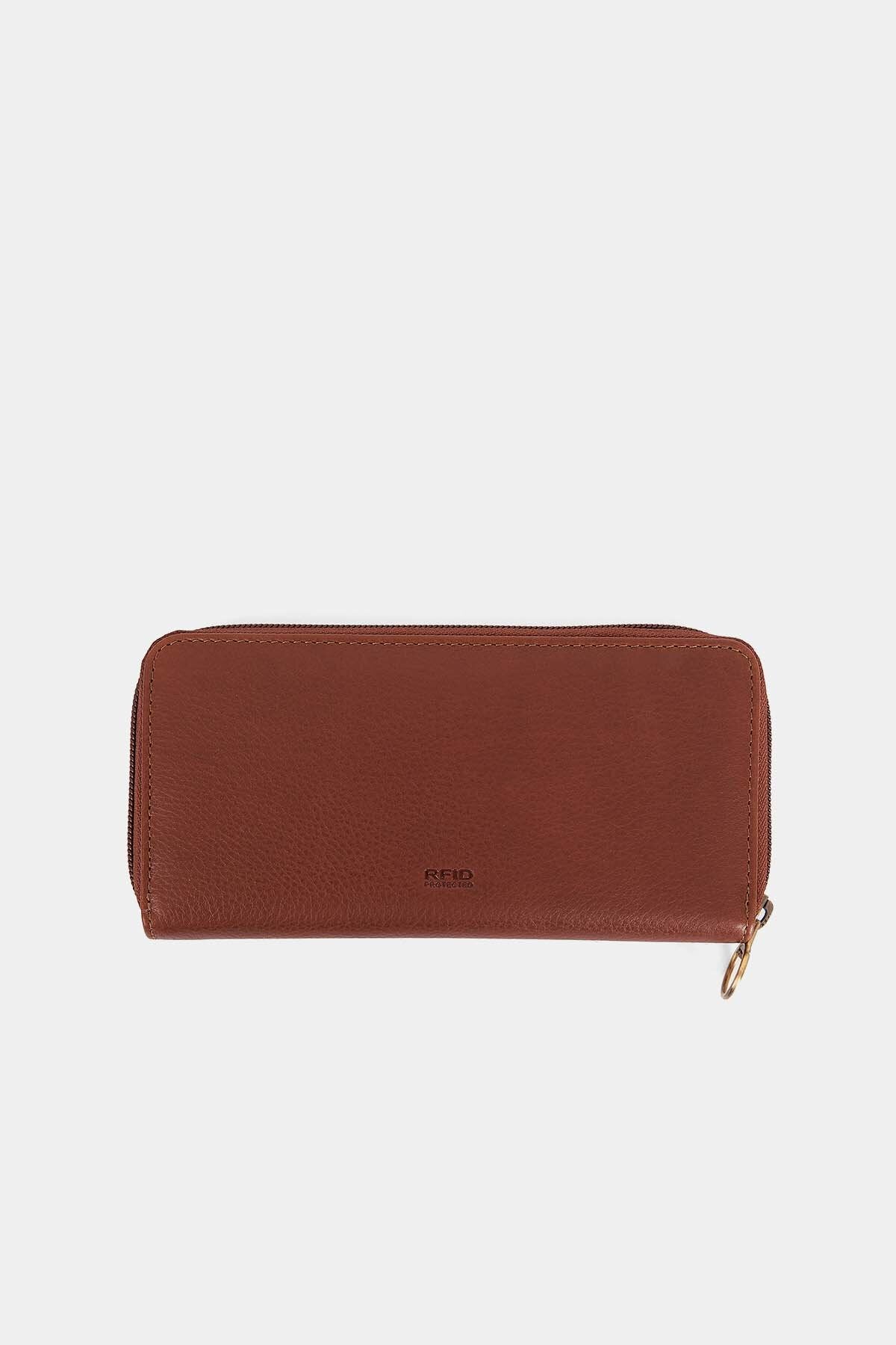 Laire Leather Matinee Purse - BROWN