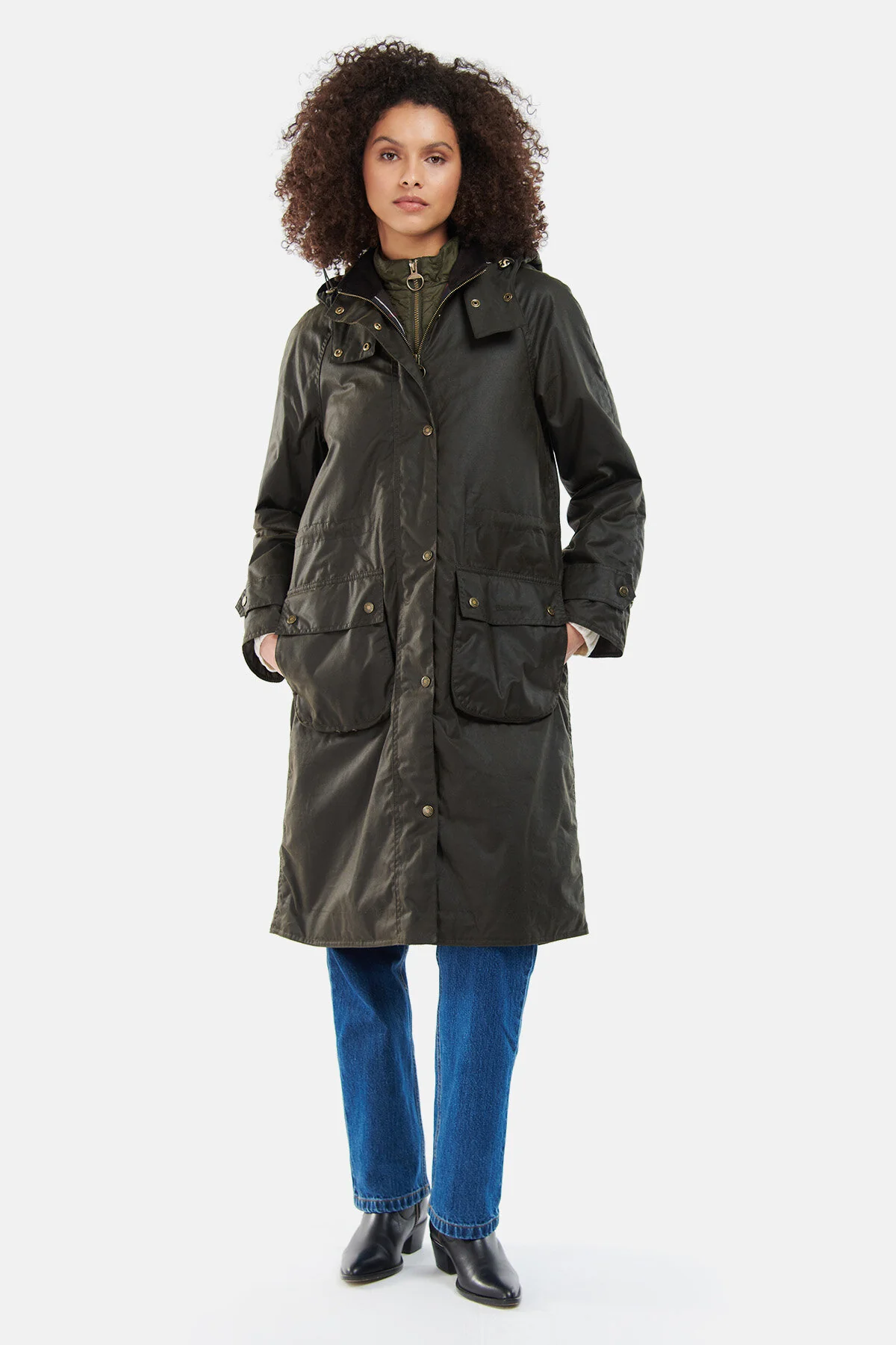 Long Cannich Wax Jacket - OLIVE/CLASSIC