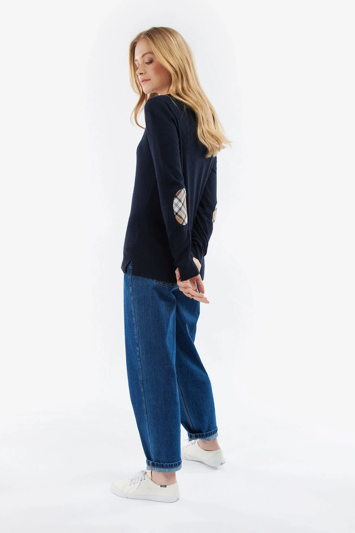 Pendle Crew Knit Sweatshirt - NAVY ROSEWOOD