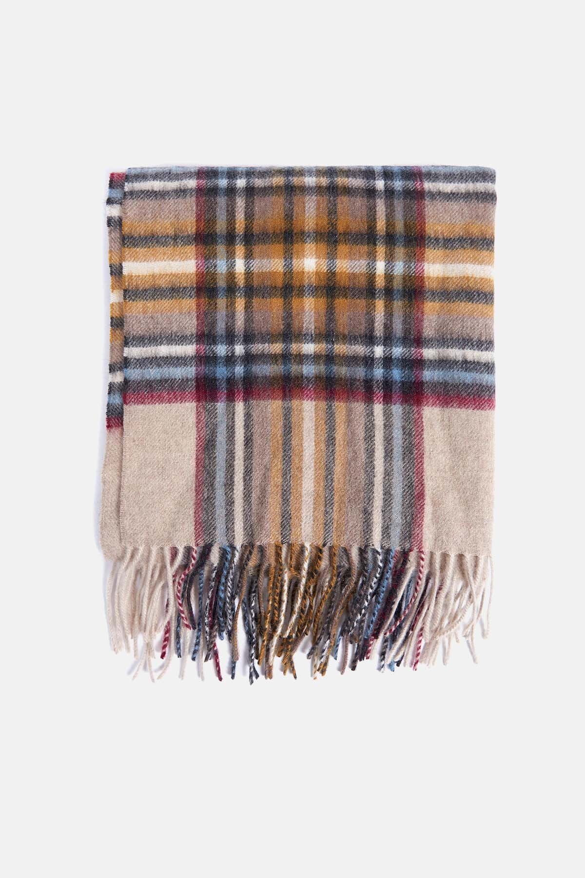 Lonnen Check Wrap - NATURAL GREY