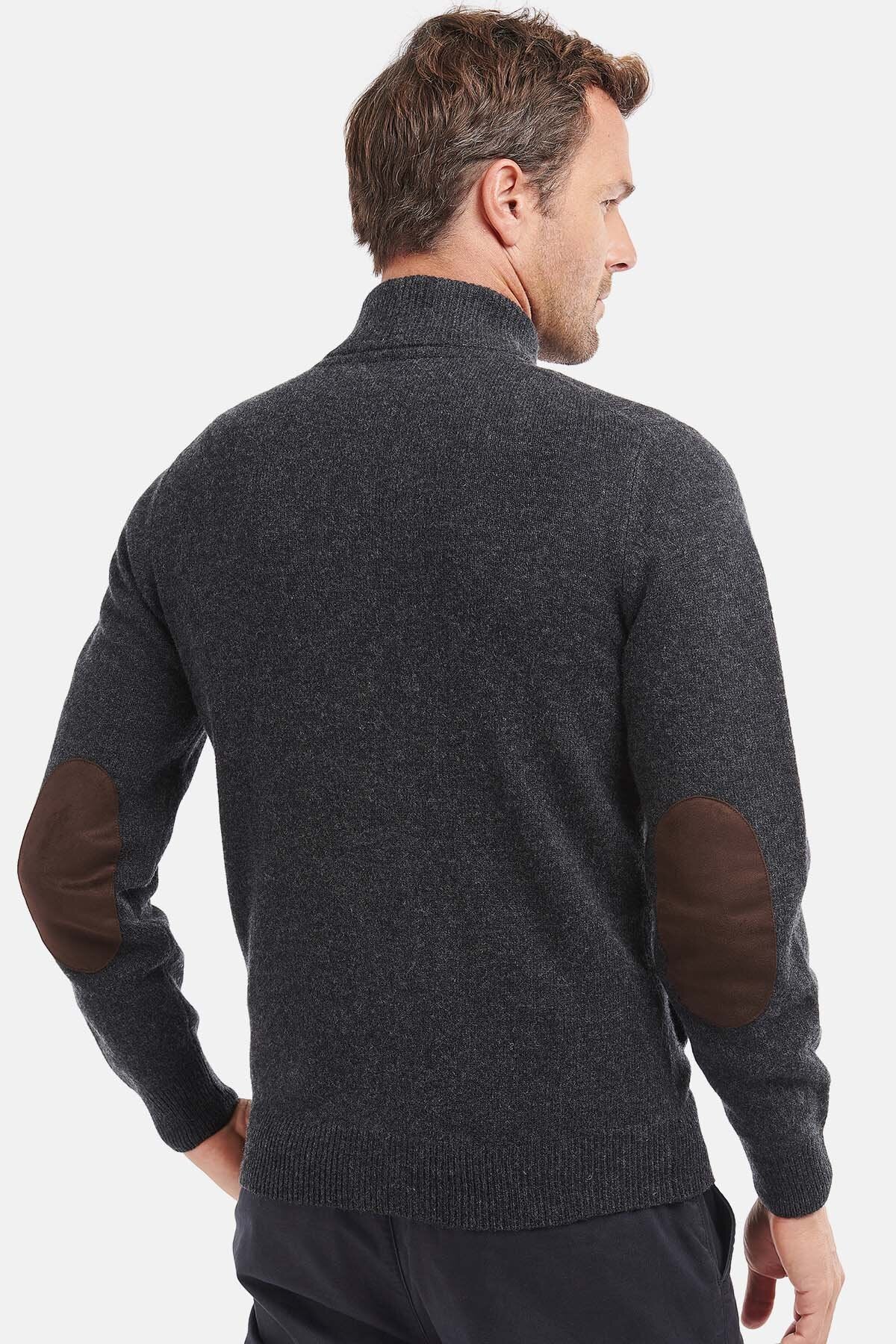 Patch Zip Through - CHARCOAL MARL