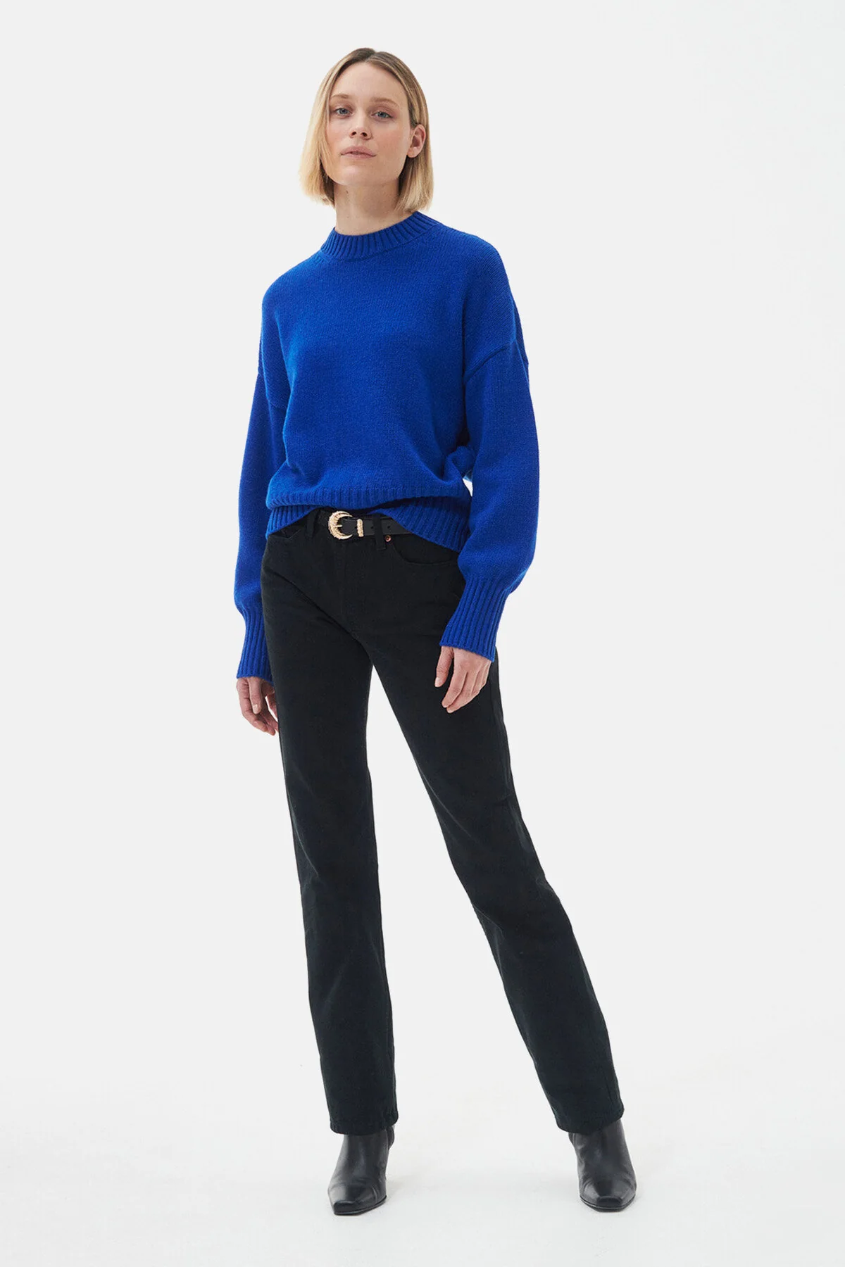 Angelina Knitted Jumper - AZURE BLUE