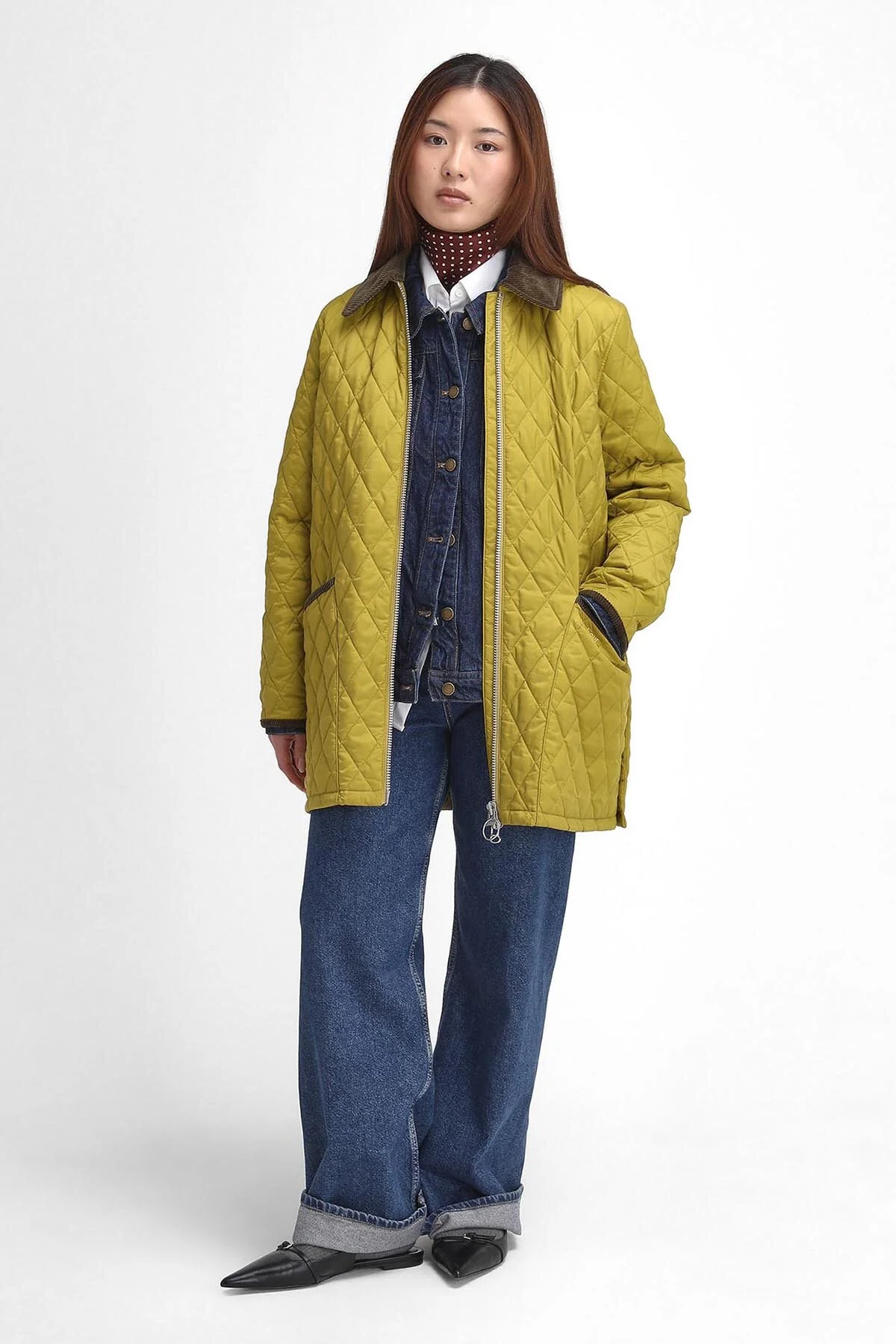 The Edit by Alexa Dominic Quilted Jacket - POLLEN/OLIVE