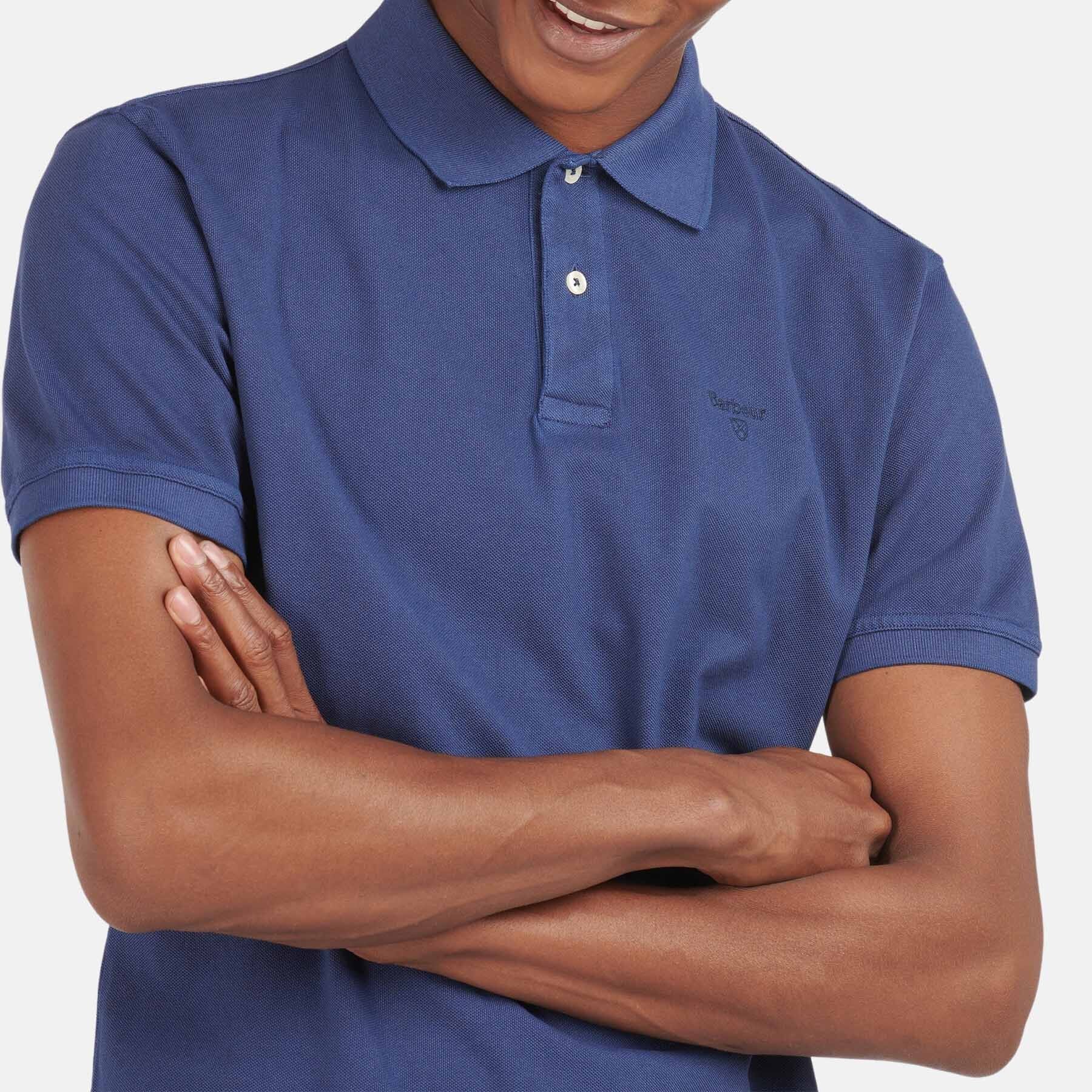 Washed-Out Sports Polo Shirt - NAVY