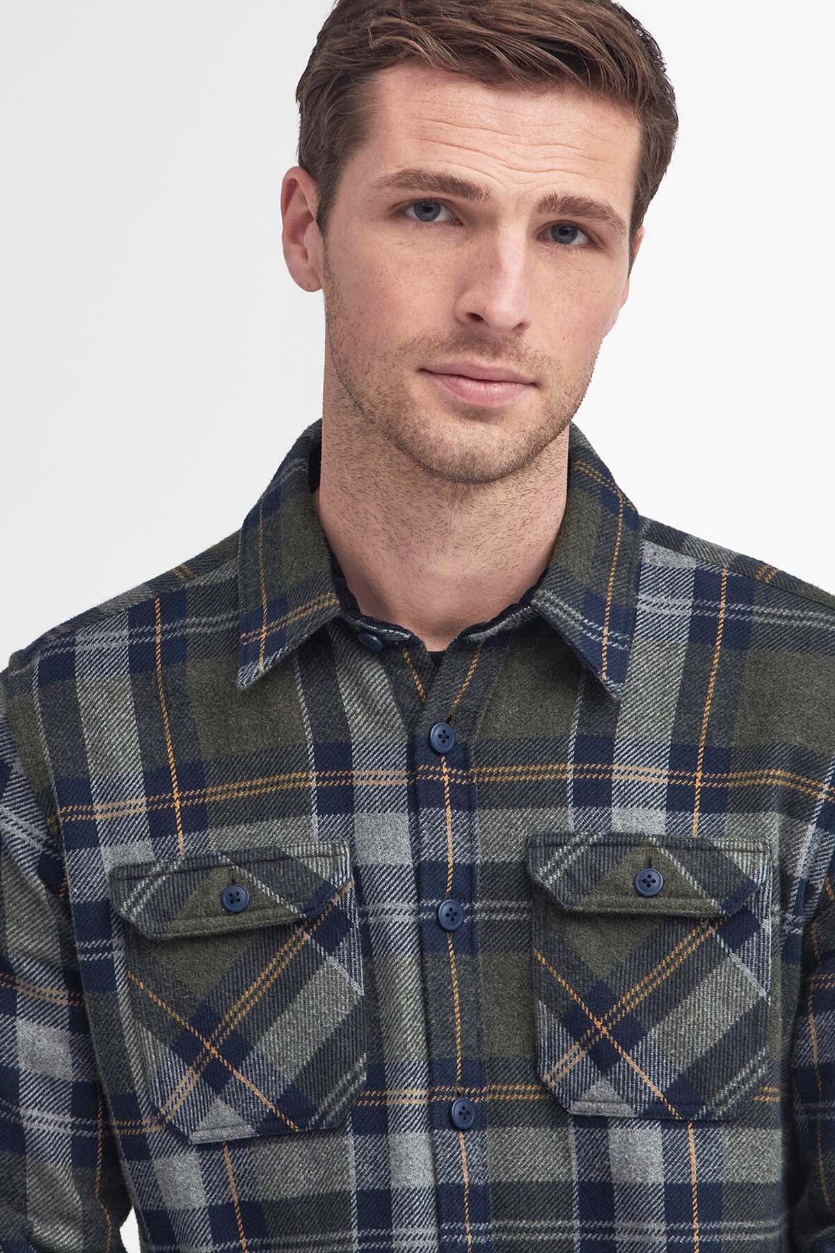 Snowcap Tailored Long-Sleeved Shirt - OLIVE MARL