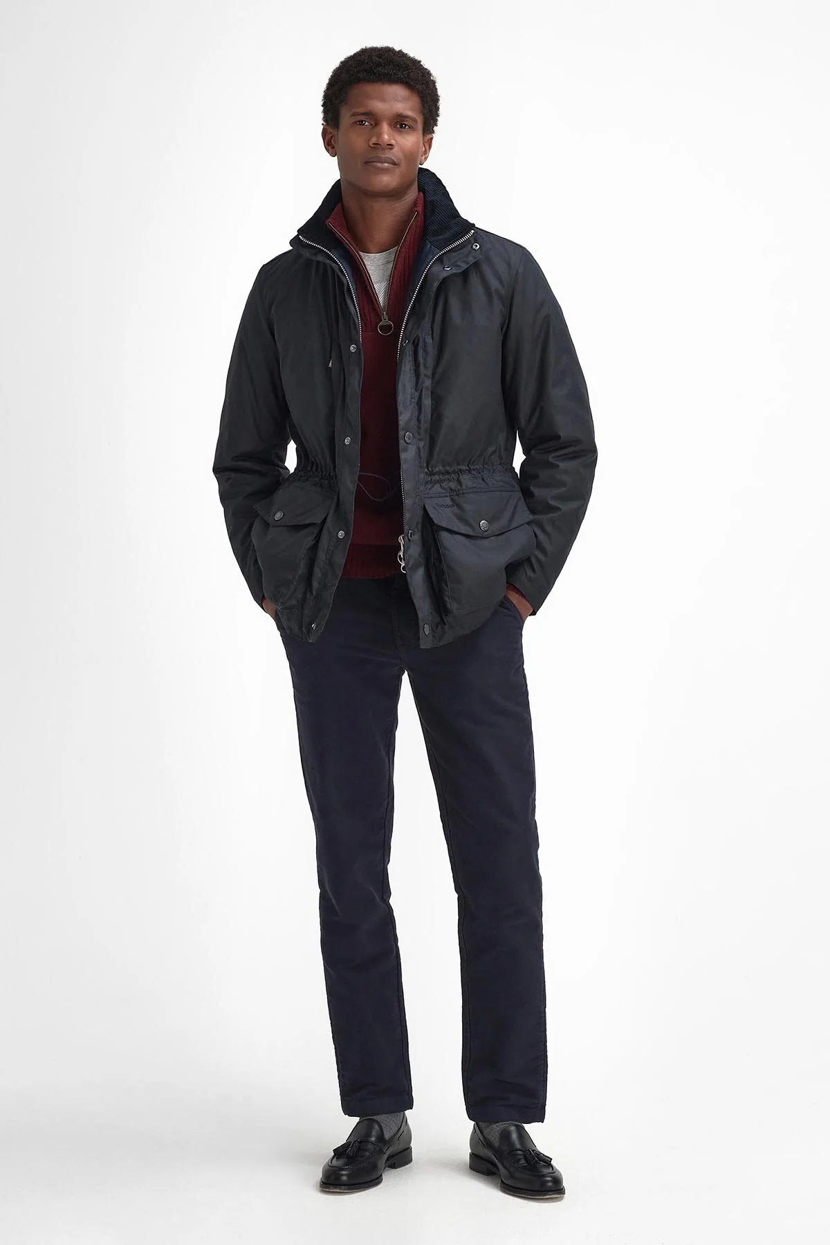 Falstone Waxed Jacket - NAVY