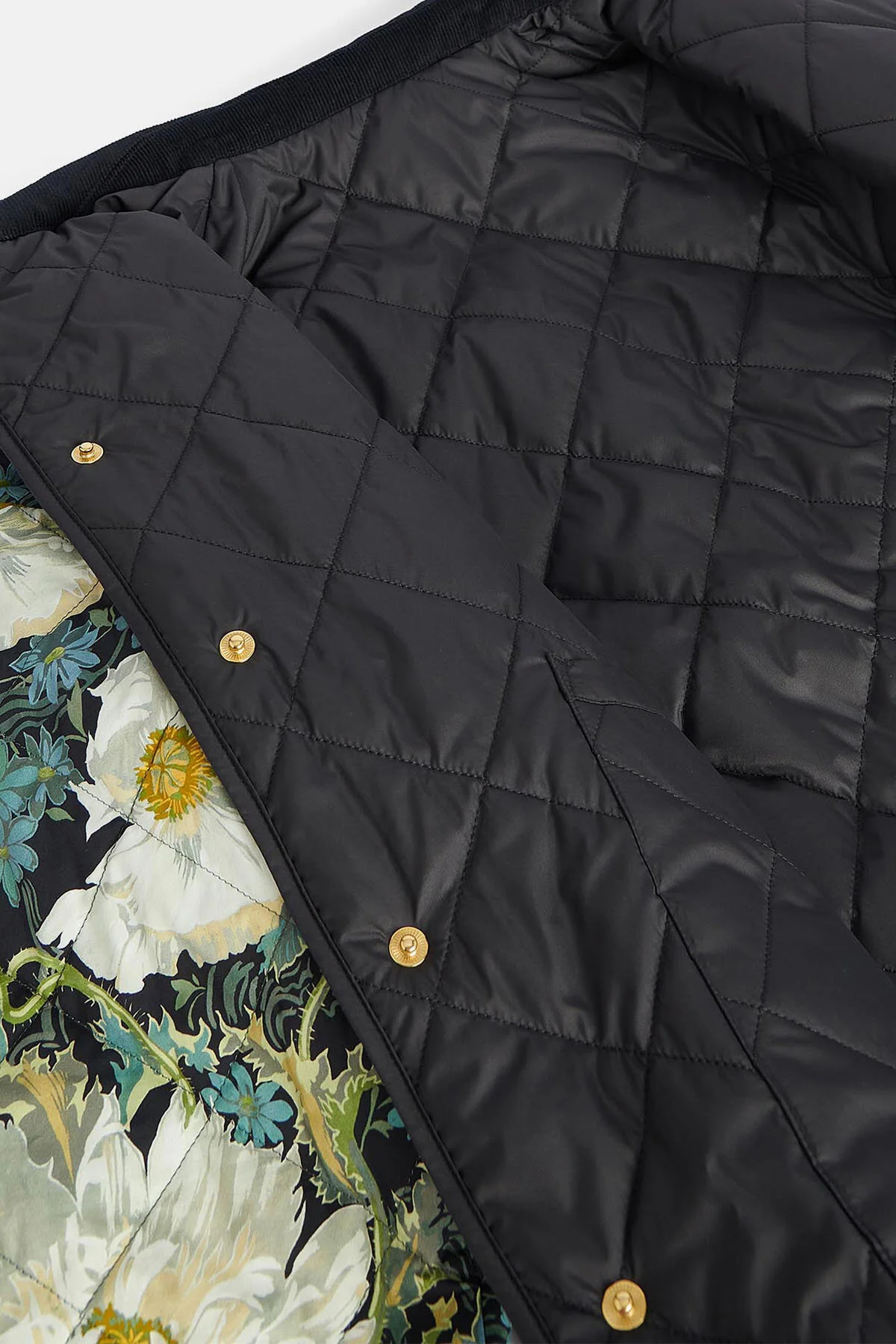 Daintry Reversible Quilted Jacket - BLACK/PAPAVERA