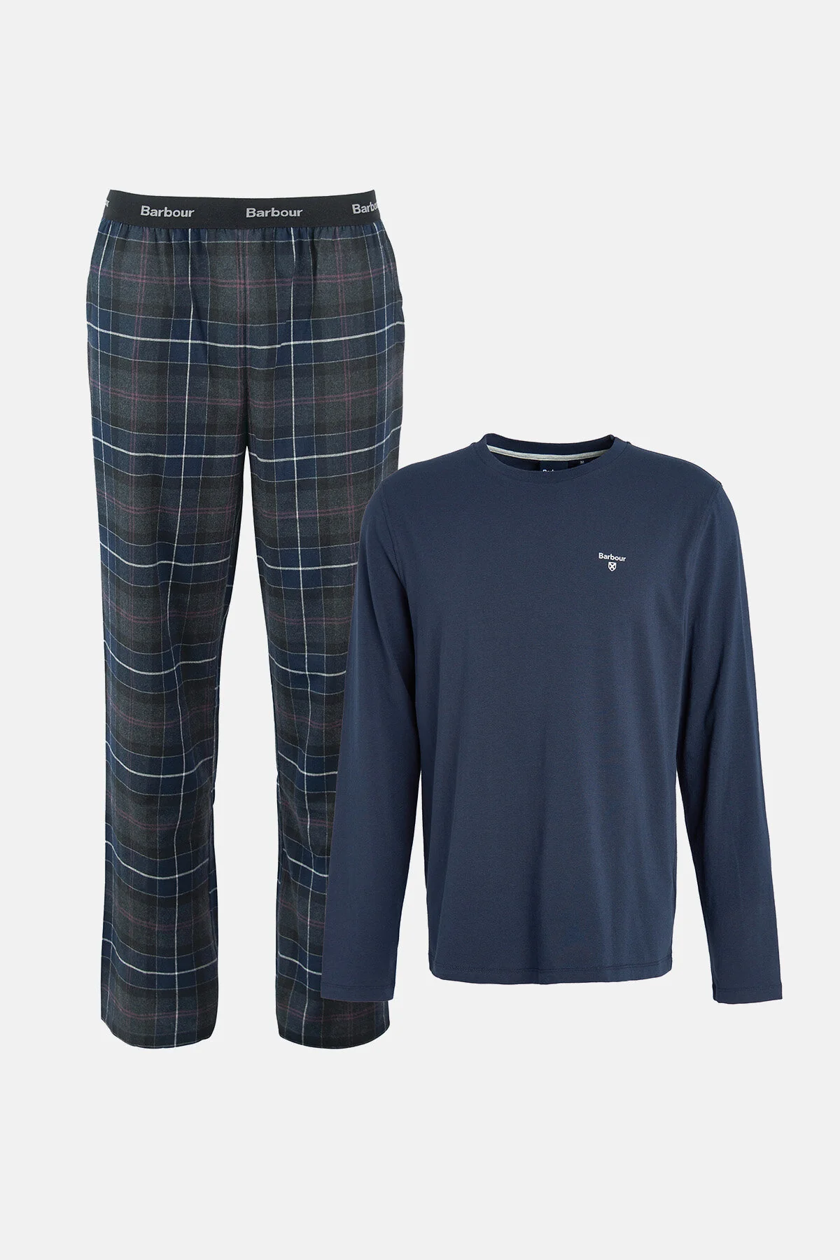 Doug Pyjama Set - BLACK SLATE TARTAN