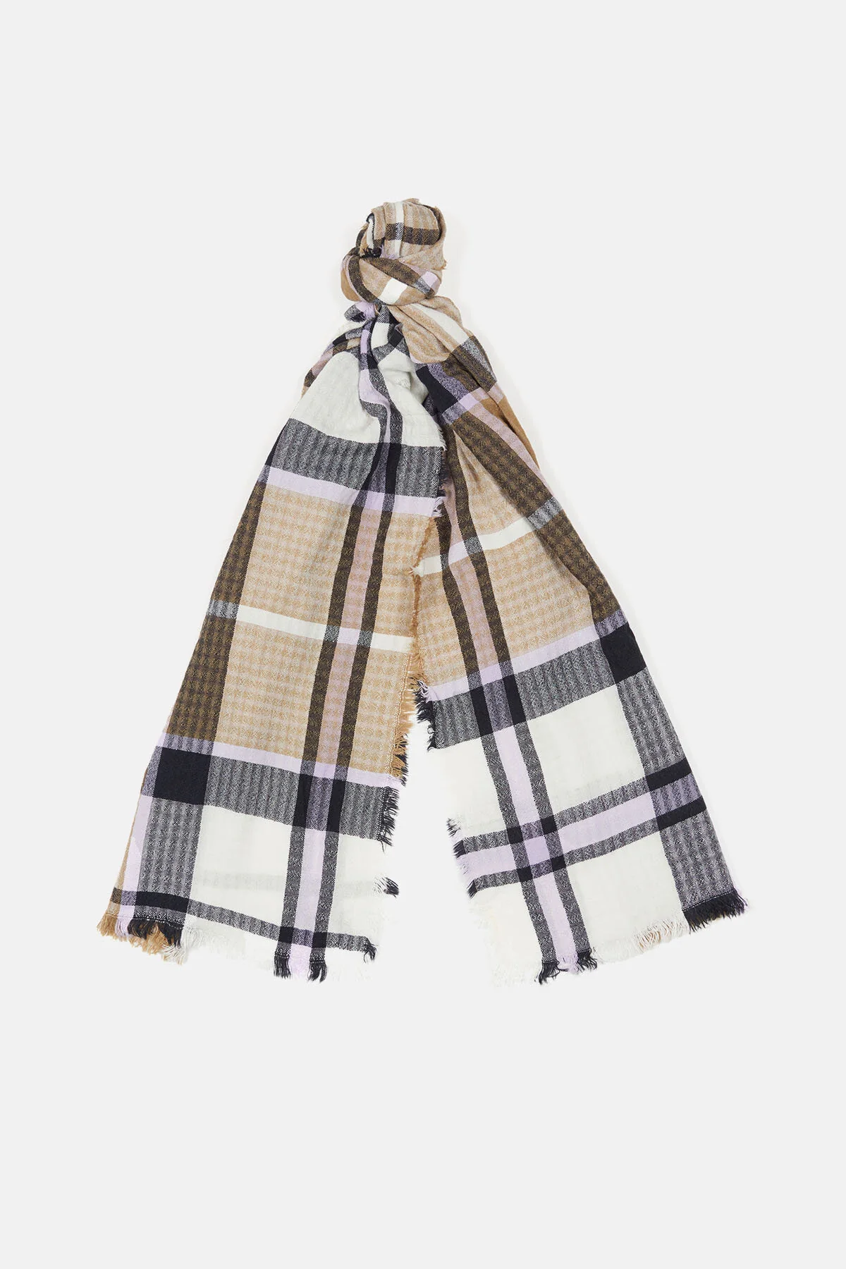 Faith Tartan Scarf - TRENCH NAVY