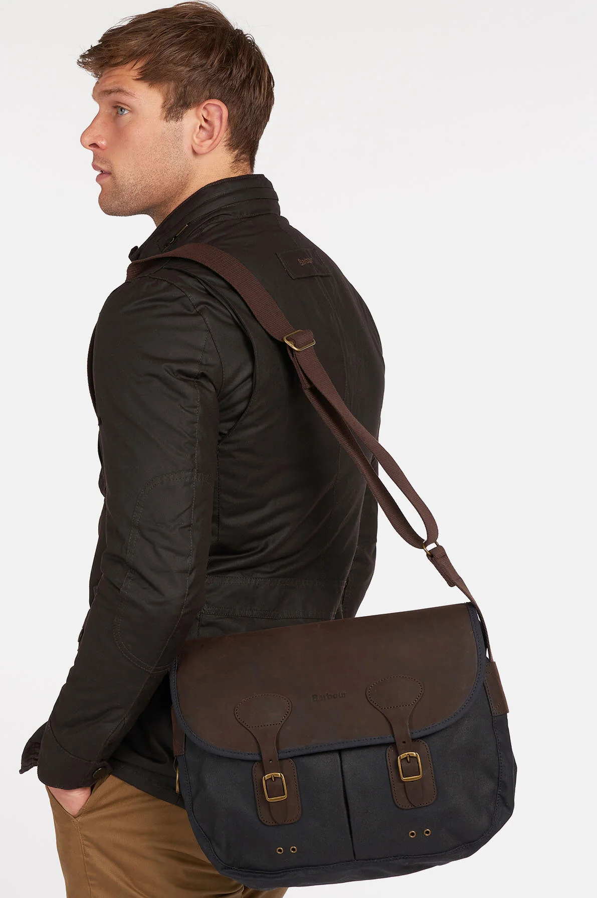 Wax Leather Tarras Bag - NAVY