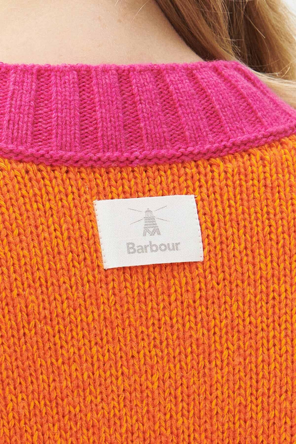 Surf Knitted Crew Neck Jumper - PINK DAHLIA/PUMPKIN