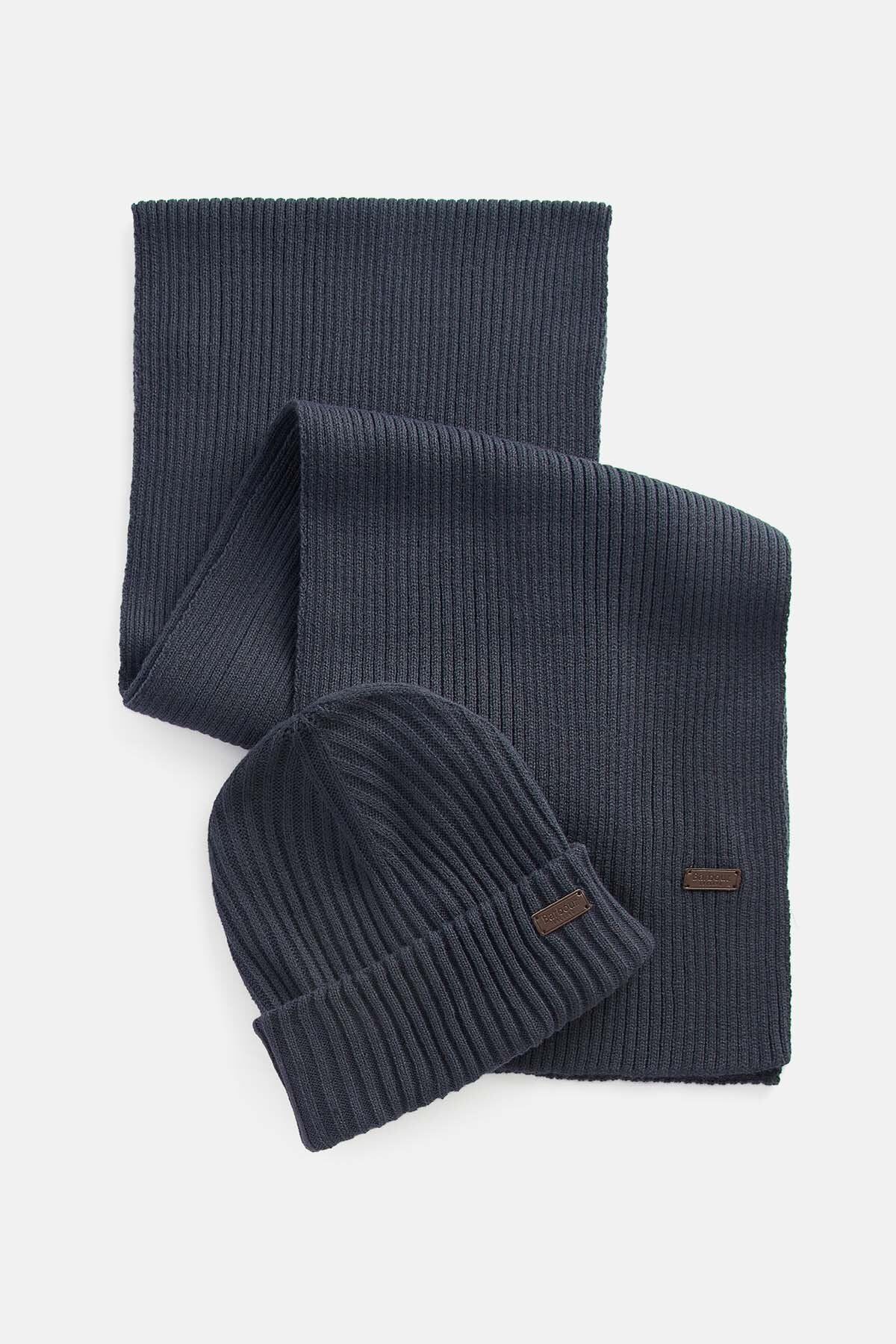 Crimdon Beanie & Scarf Gift Set - NAVY