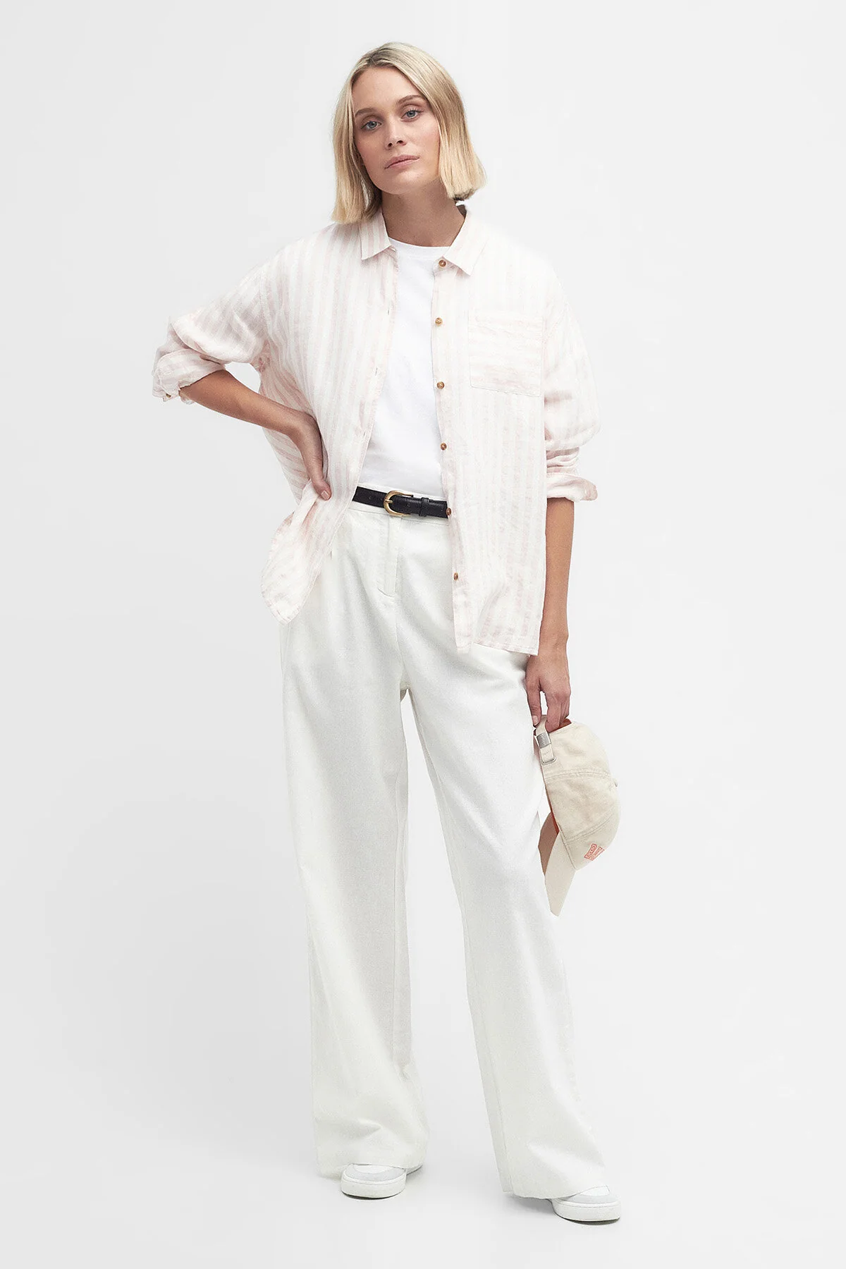 Annie Striped Linen Shirt - PRIMROSE PINK