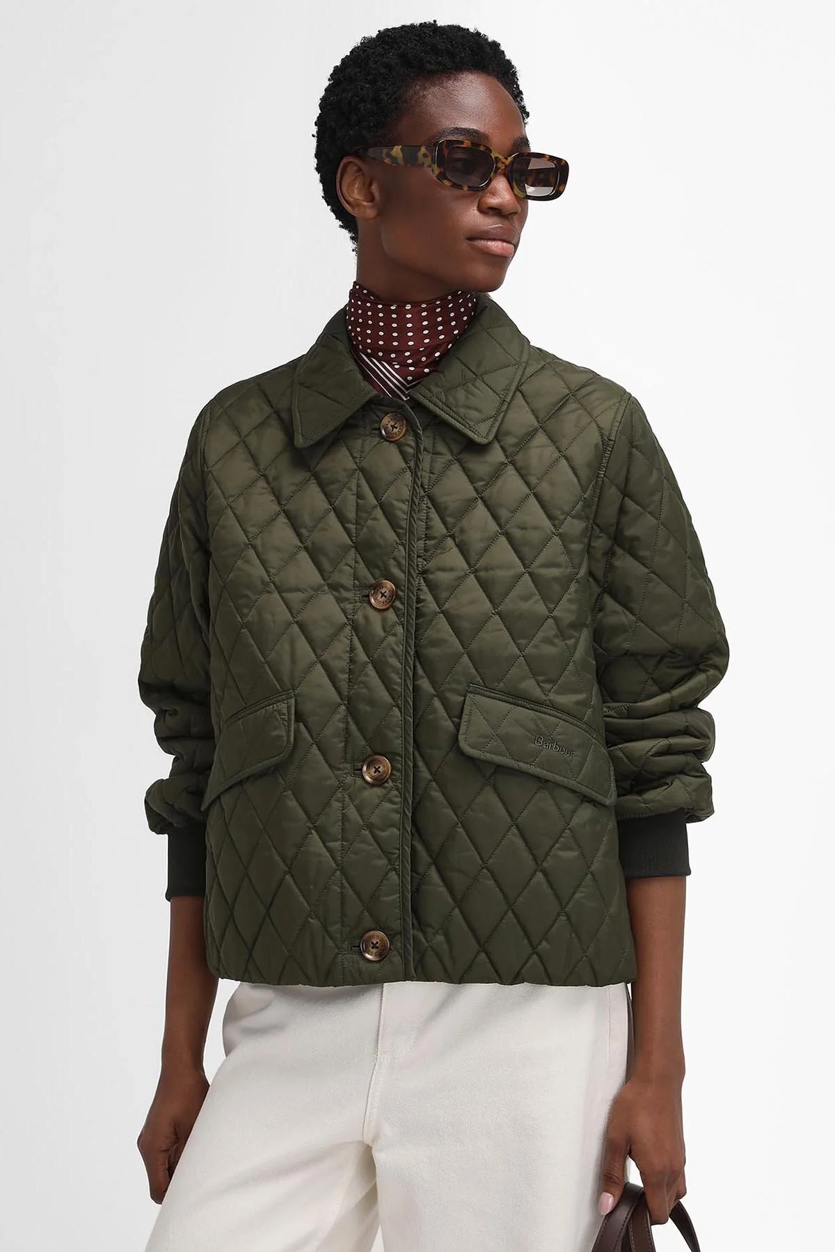 The Edit by Alexa Jamie Quilted Jacket - OLIVE/POLLEN