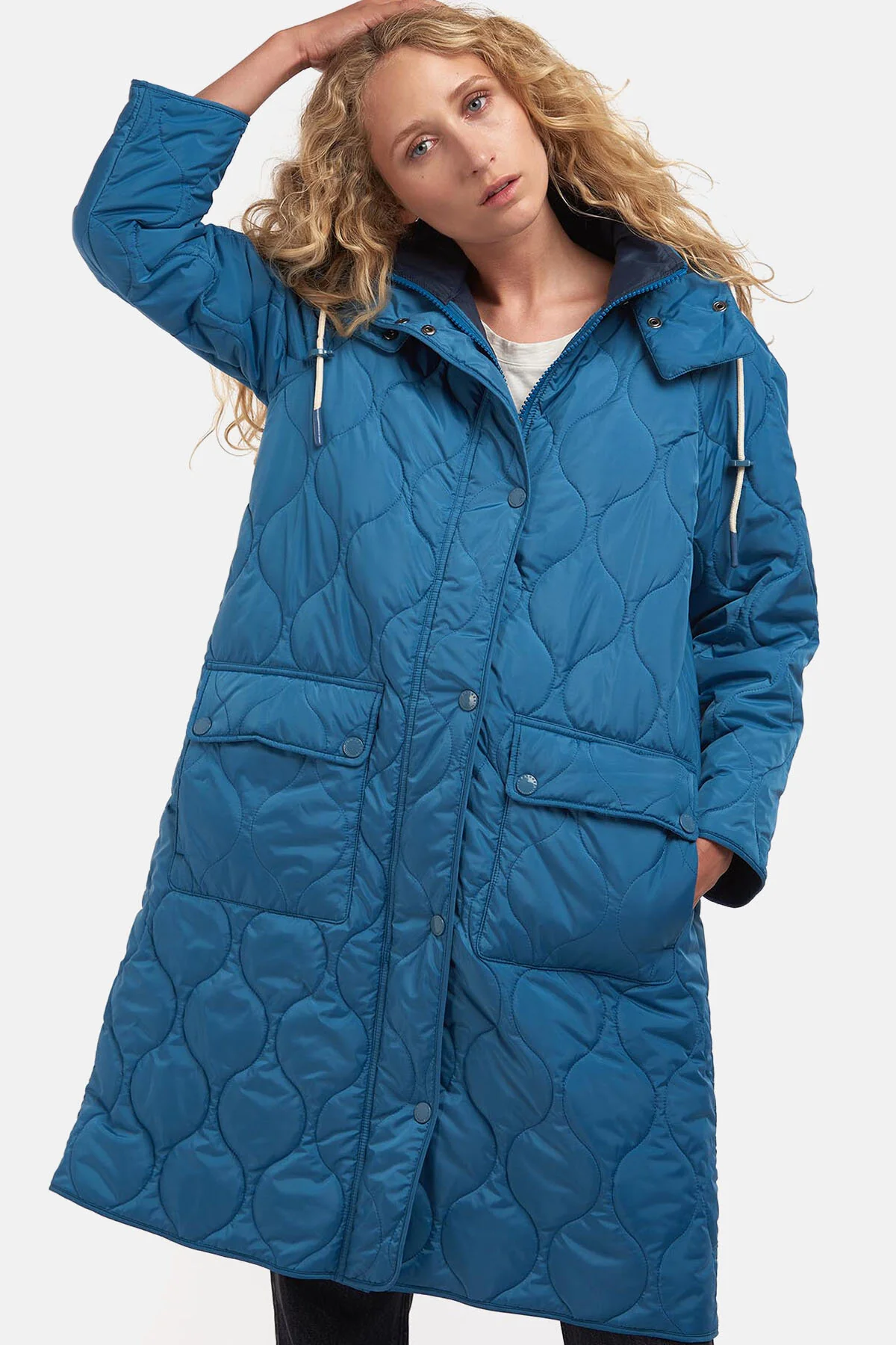 Nevis Quilt Jacket by ALEXACHUNG - HYDRO NAVY