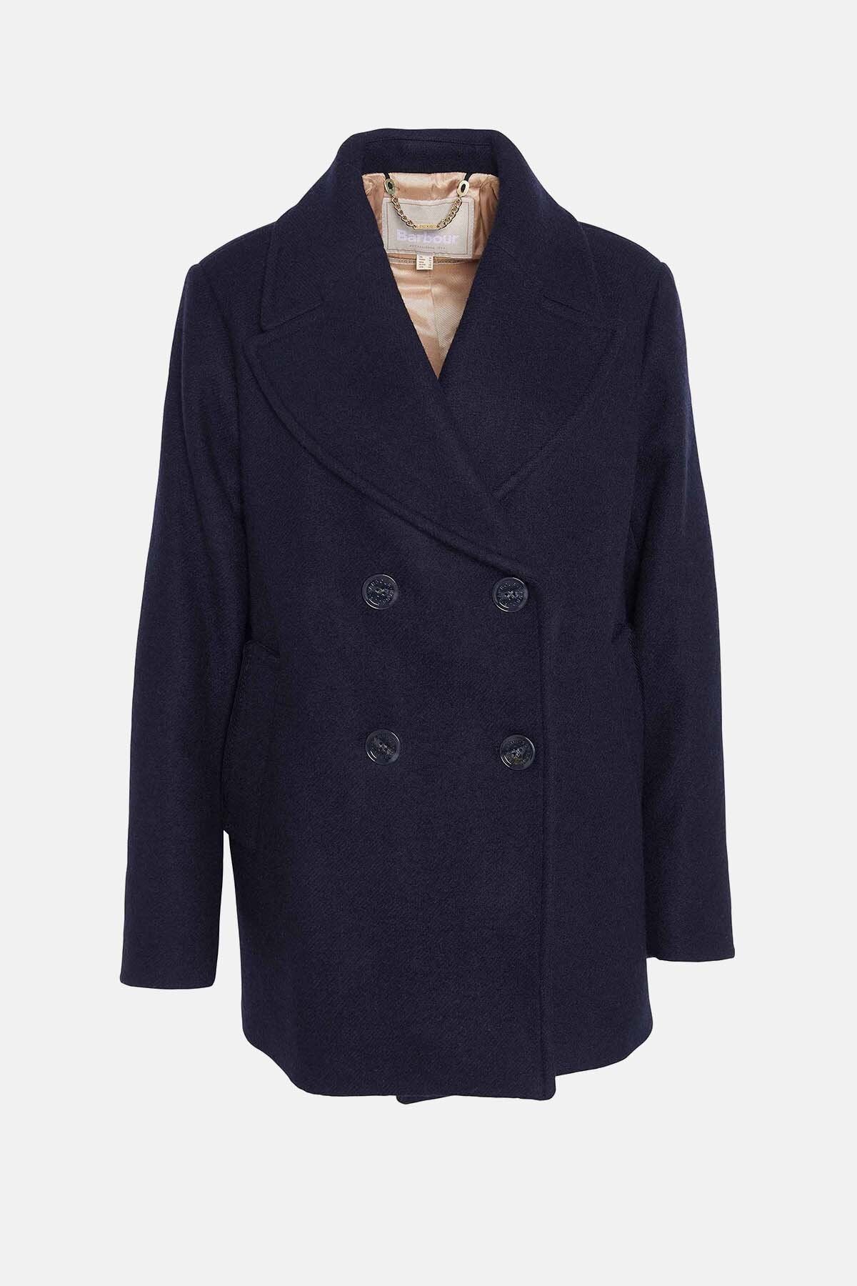 Ingrid Wool Peacoat - NAVY/HESSIAN