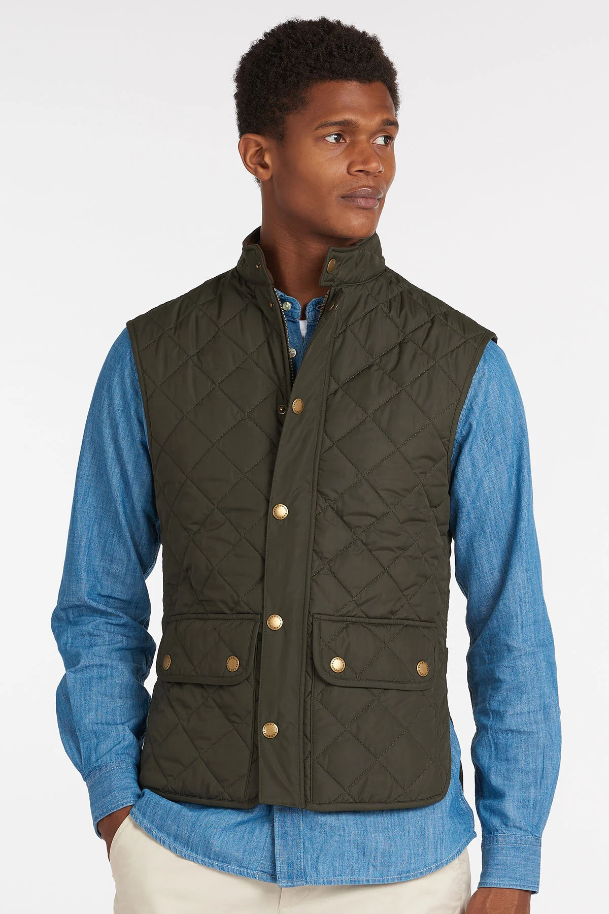 Classic Gilet with zip - SAGE