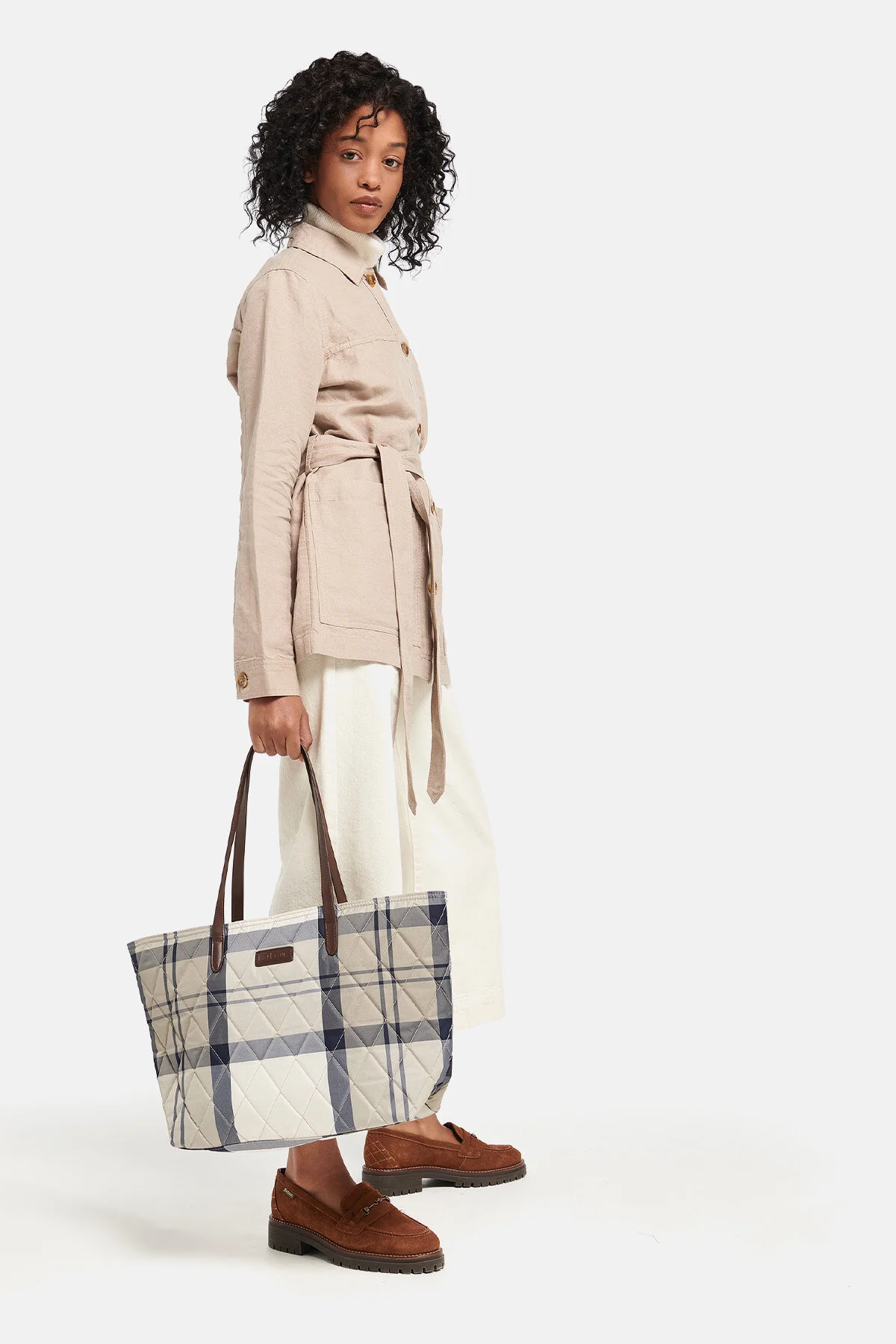 Wetherham Quilted Tartan Tote Bag - DRESS INDIGO TARTAN