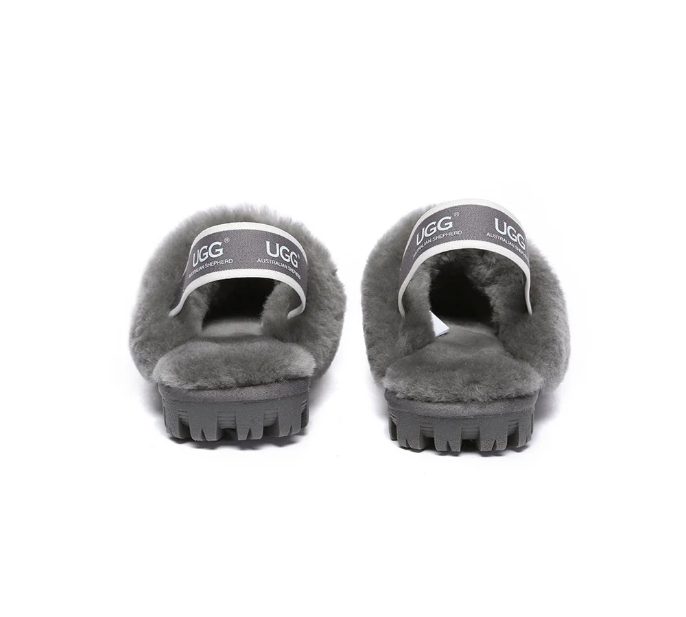 AUSTRALIAN SHEPHERD? UGG Slippers Sheepskin Wool Slingback Waffle Plus