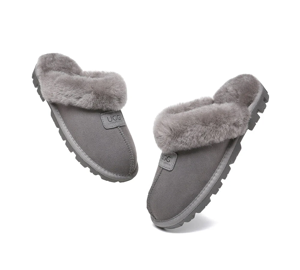 AUSTRALIAN SHEPHERD? UGG Slippers Double Faced Sheepskin Wool Suzie Scuff