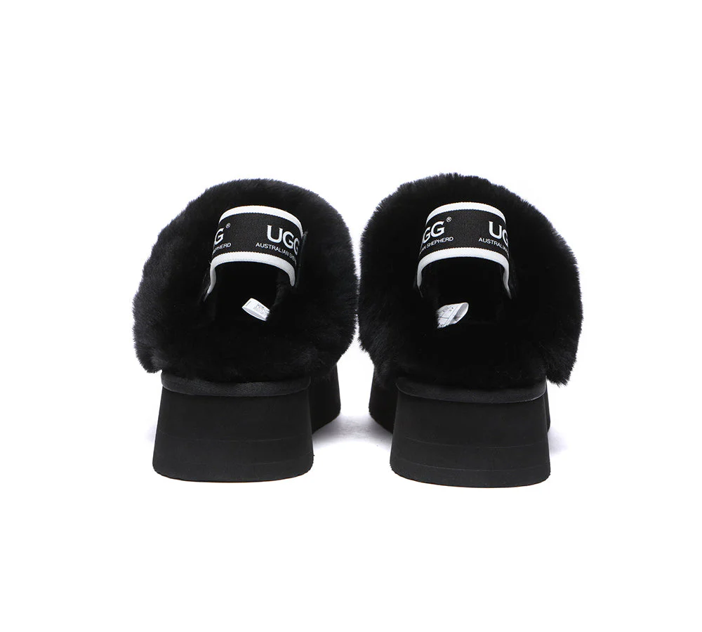 AUSTRALIAN SHEPHERD? UGG Slippers Women Removable Strap Slingback Platform Waffle