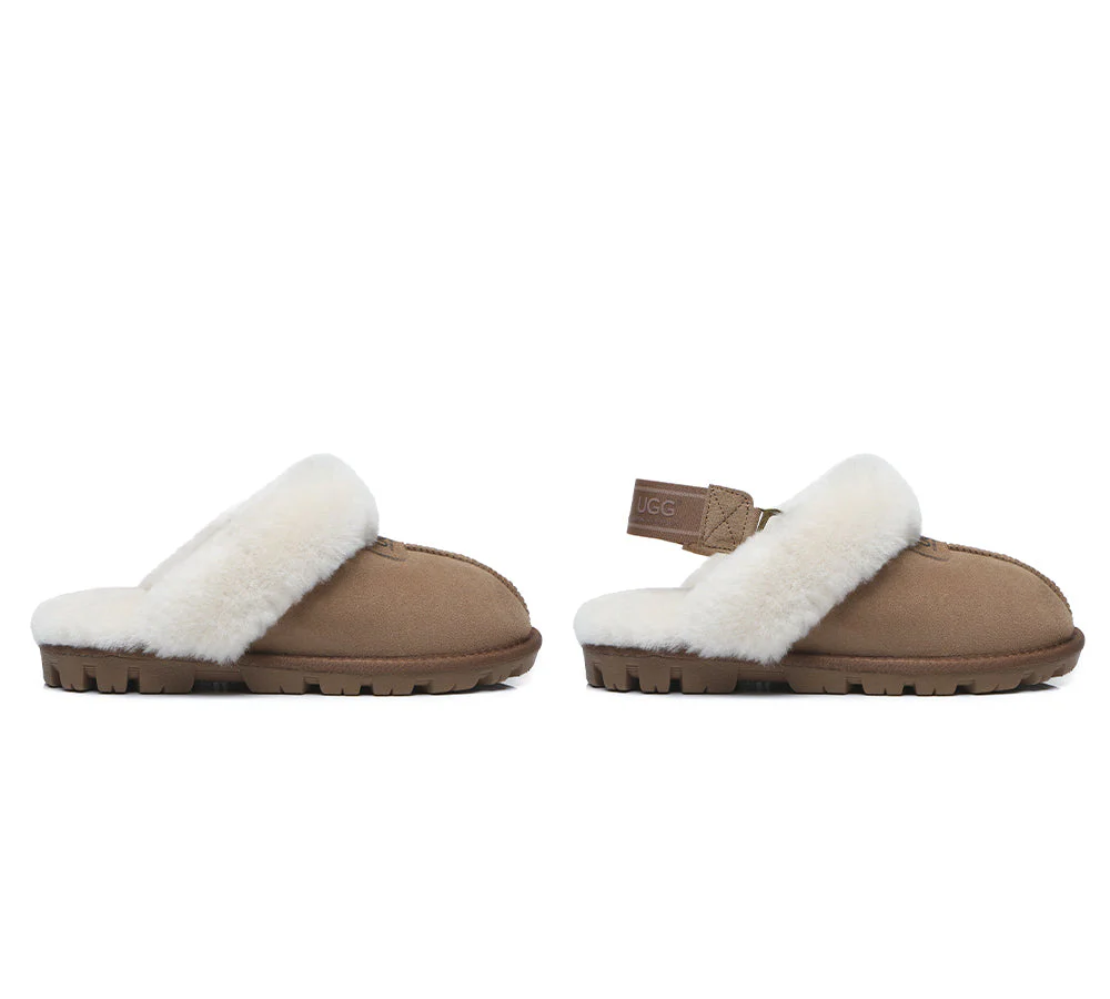 AUSTRALIAN SHEPHERD? 2-Way Style UGG Slippers Sheepskin Wool Removable Strap Slingback Suzie