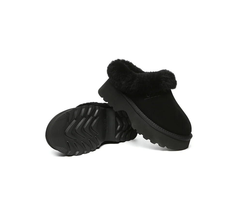 AUSTRALIAN SHEPHERD? UGG Slippers Sheepskin Wool Ankle Chunky Platform Murray