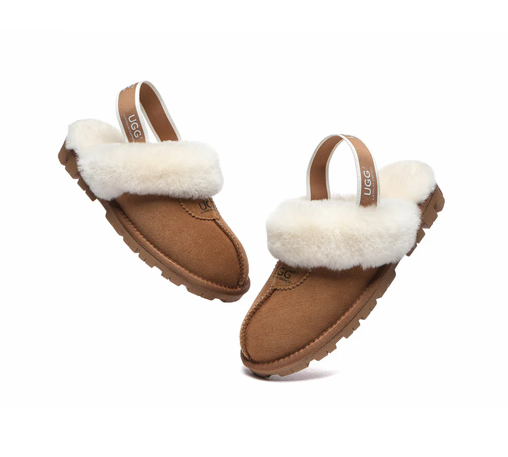 AUSTRALIAN SHEPHERD? UGG Slippers Sheepskin Wool Slingback Waffle Plus