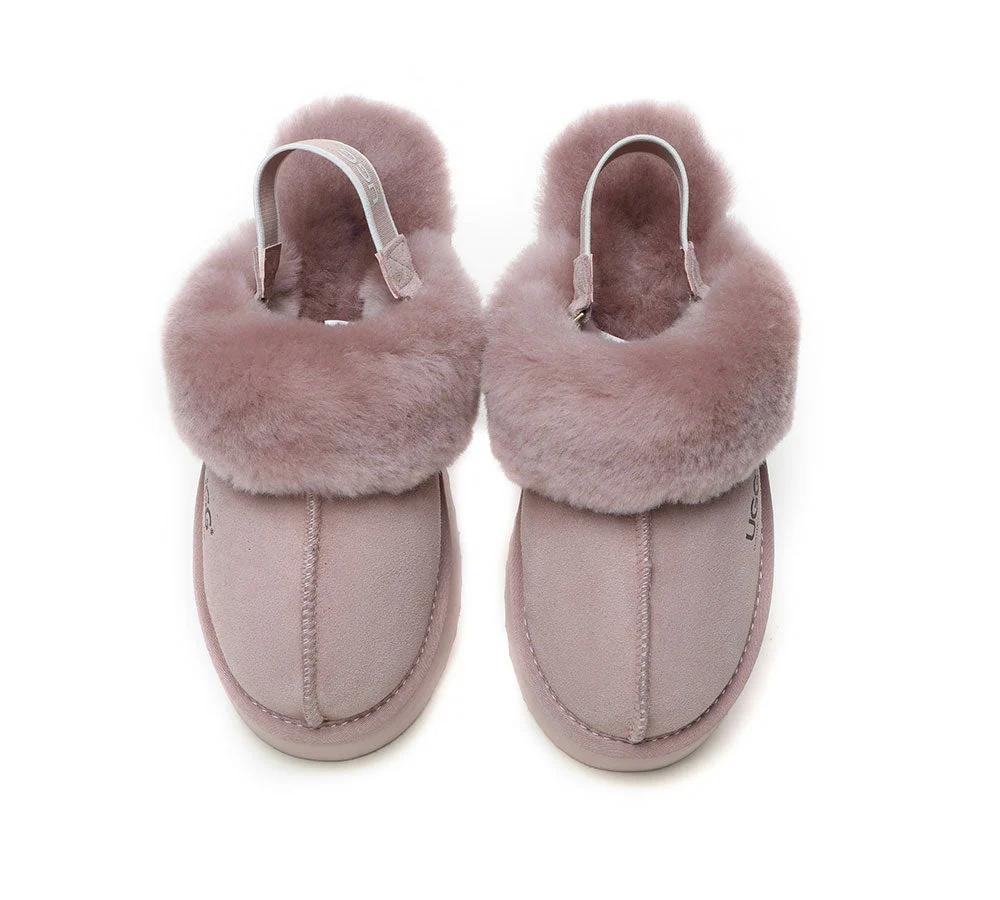 AUSTRALIAN SHEPHERD? 2-Way Style UGG Slippers Women Removable Strap Slingback Platform Muffin