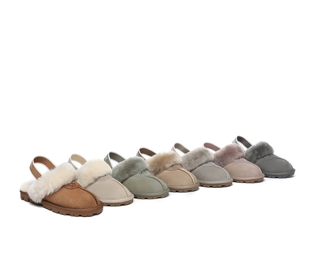 AUSTRALIAN SHEPHERD? UGG Slippers Sheepskin Wool Slingback Waffle Plus