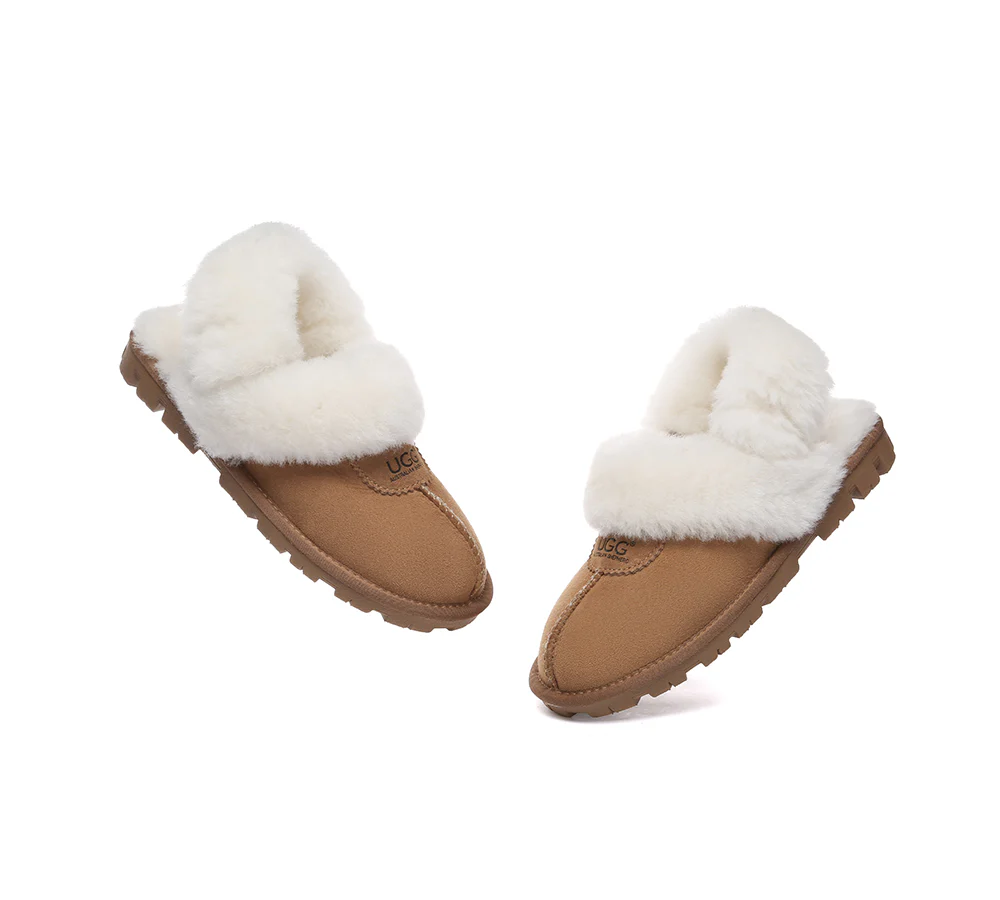 AUSTRALIAN SHEPHERD? UGG Women Slippers Removable Wool Fluffy Strap Slingback Waffle