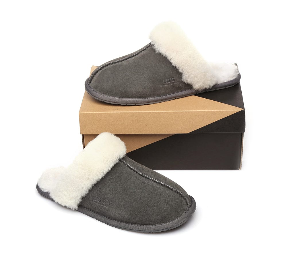 AUSTRALIAN SHEPHERD? UGG Slippers Premium Sheepskin Wool Scuff Rosa