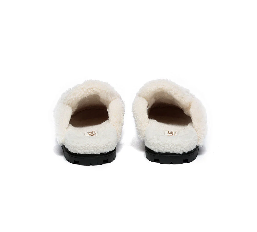 AUSTRALIAN SHEPHERD? UGG Slippers Women Sheepskin Wool Shearling Lined Remi