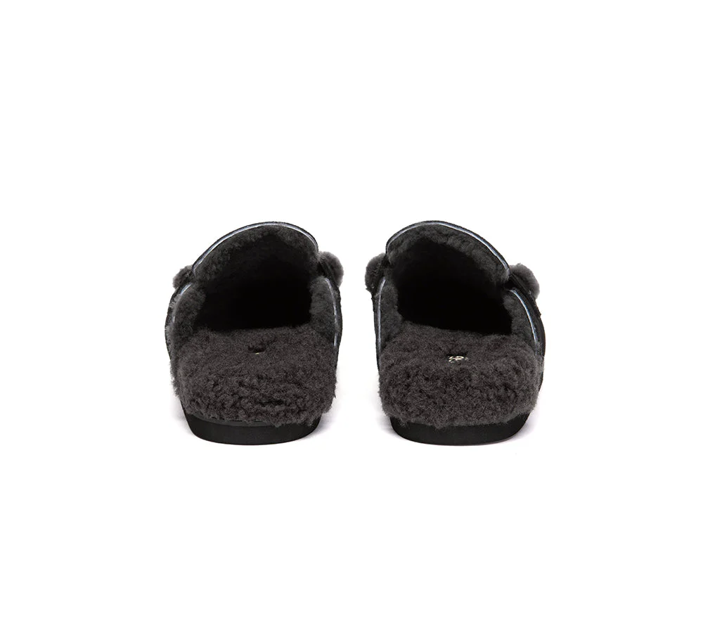 AUSTRALIAN SHEPHERD? UGG Slippers Women Sheepskin Wool Shearling Lora