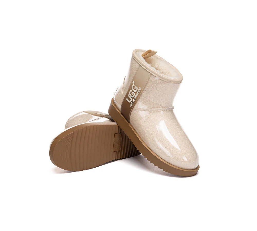 AUSTRALIAN SHEPHERD? UGG Boots Women Clear Waterproof Shearling Coated Neo